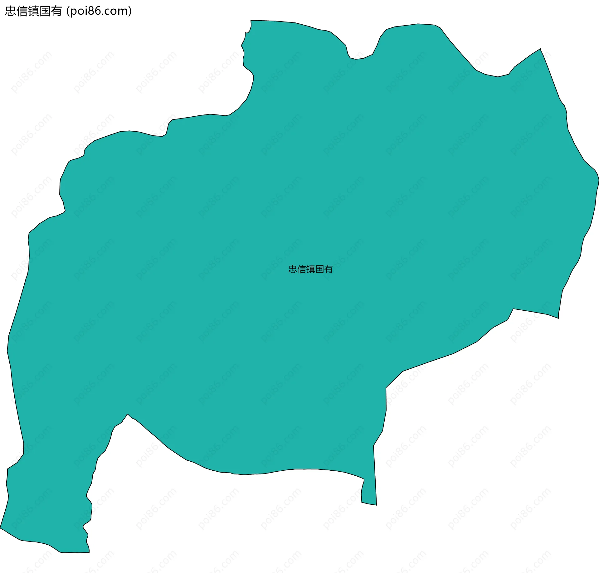 忠信镇国有边界地图