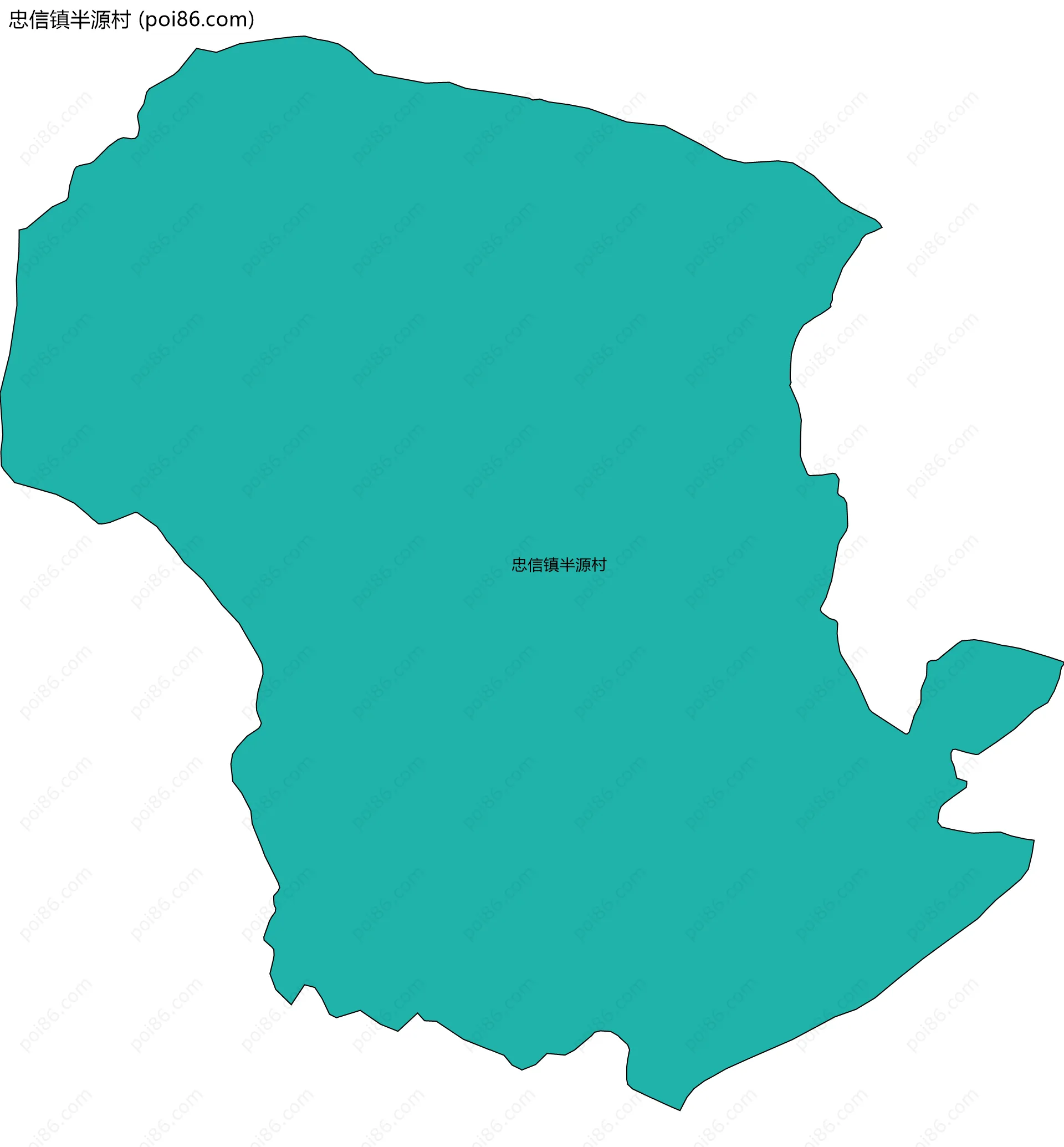 忠信镇半源村边界地图