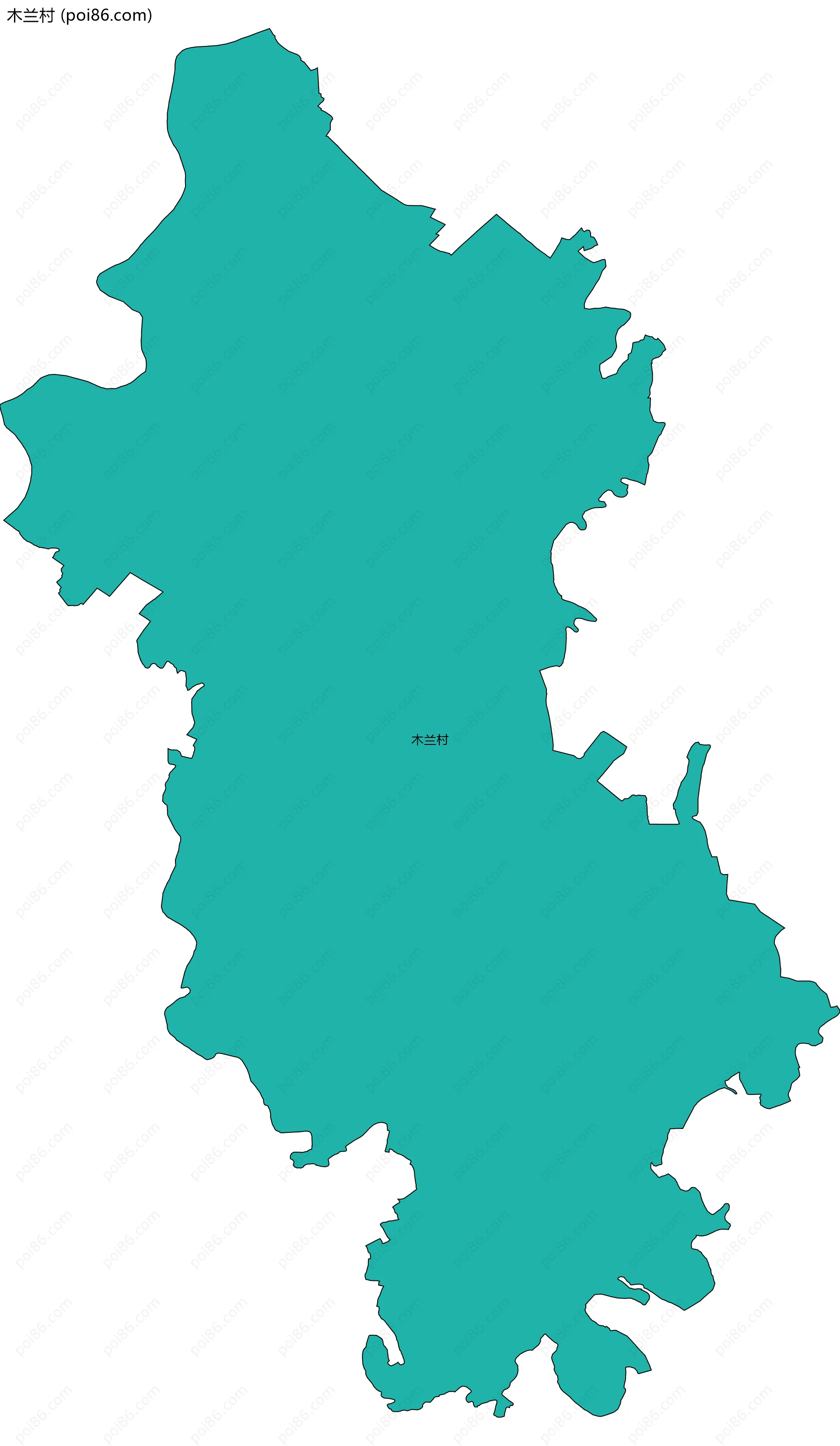 木兰村边界地图