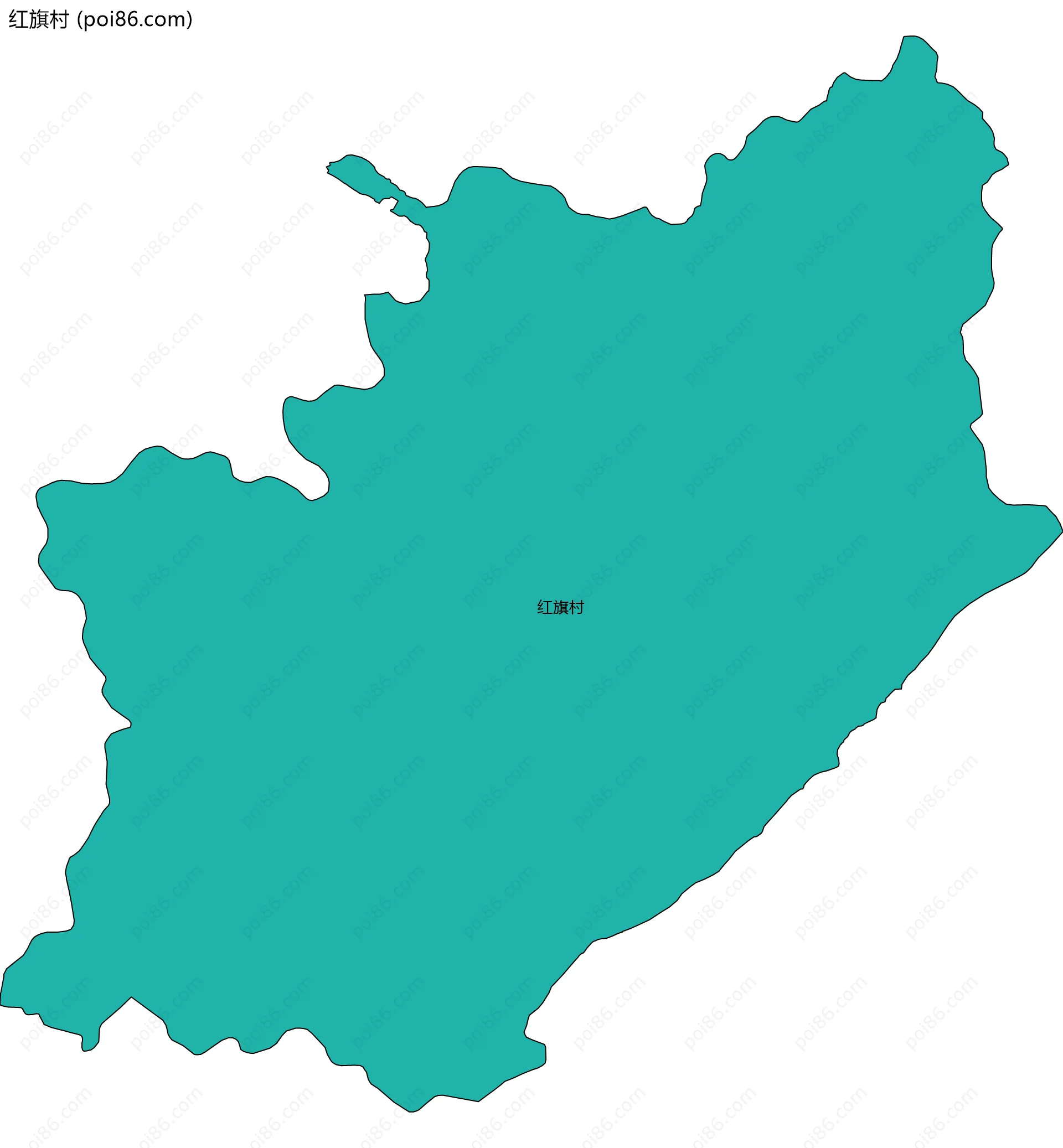 红旗村边界地图