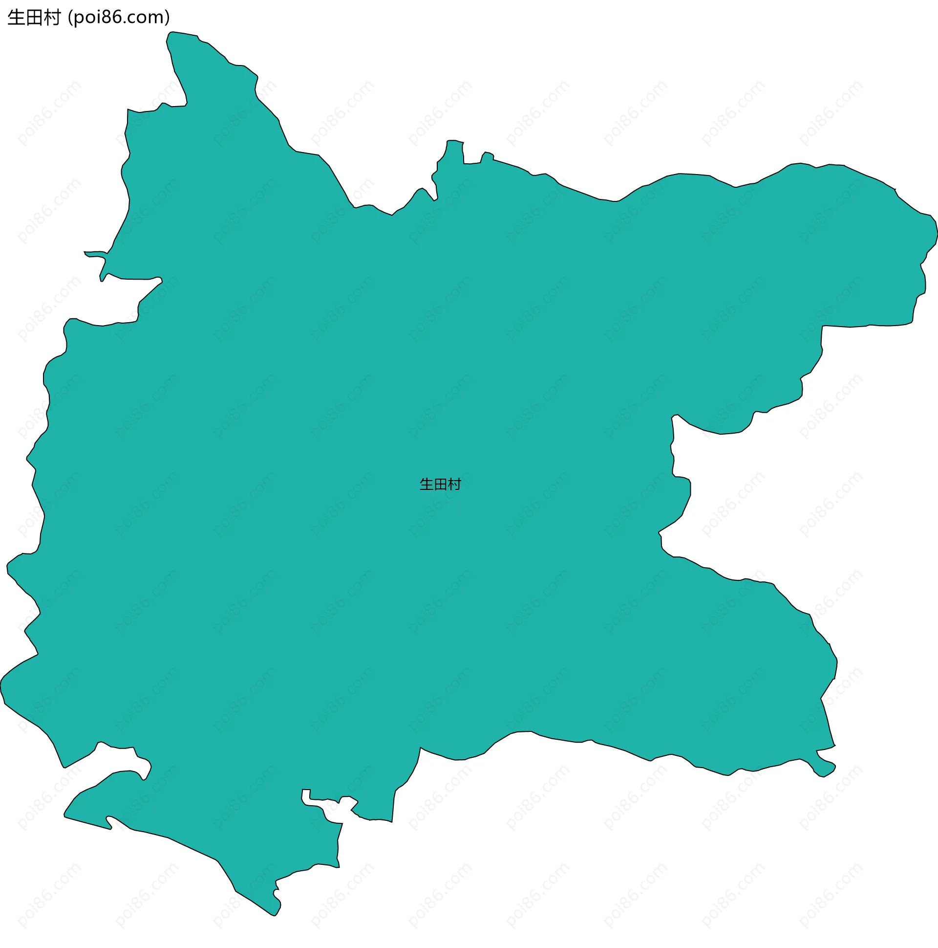 生田村边界地图