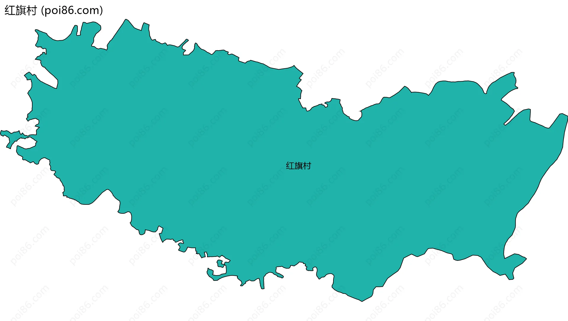 红旗村边界地图