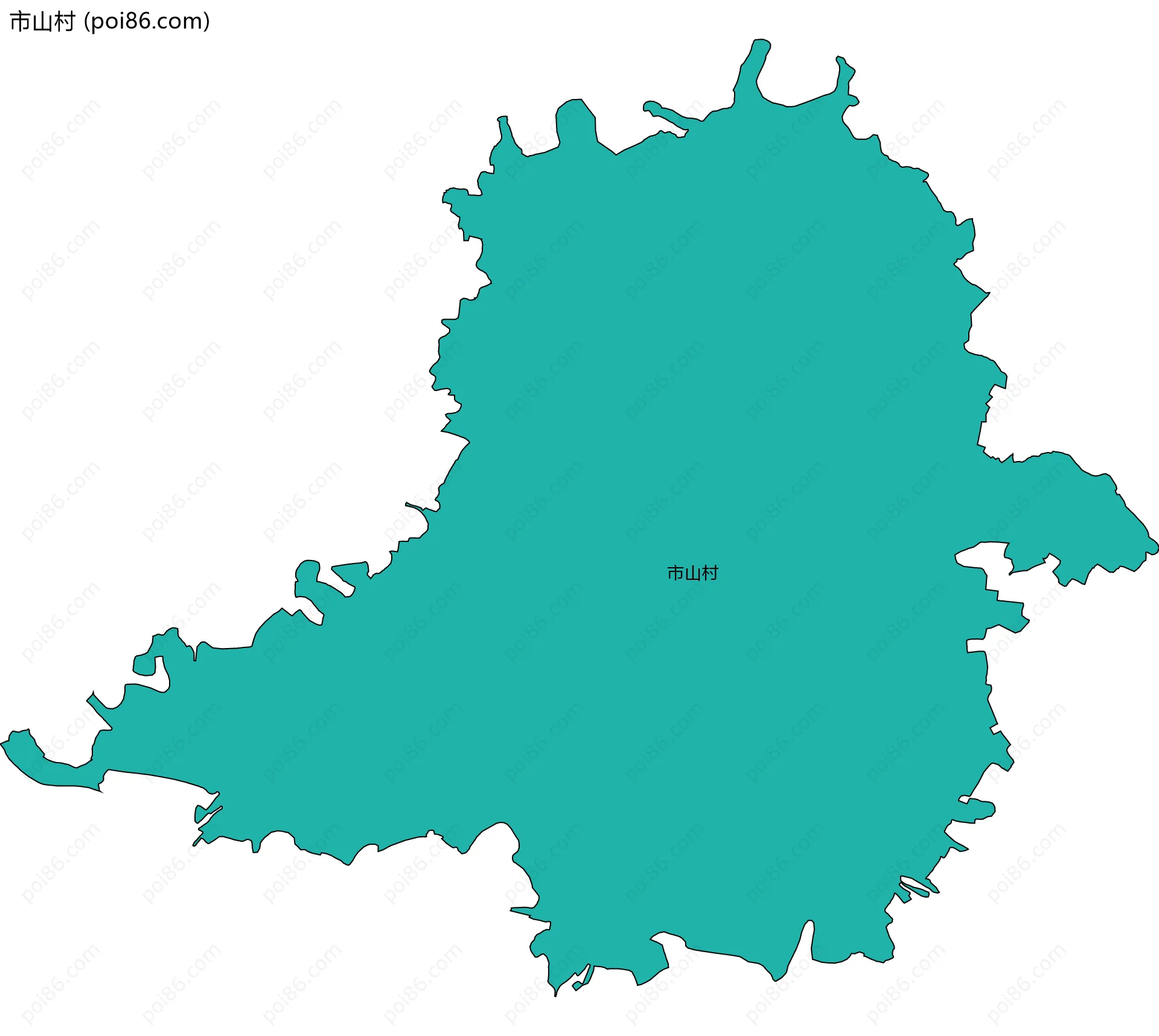 市山村边界地图