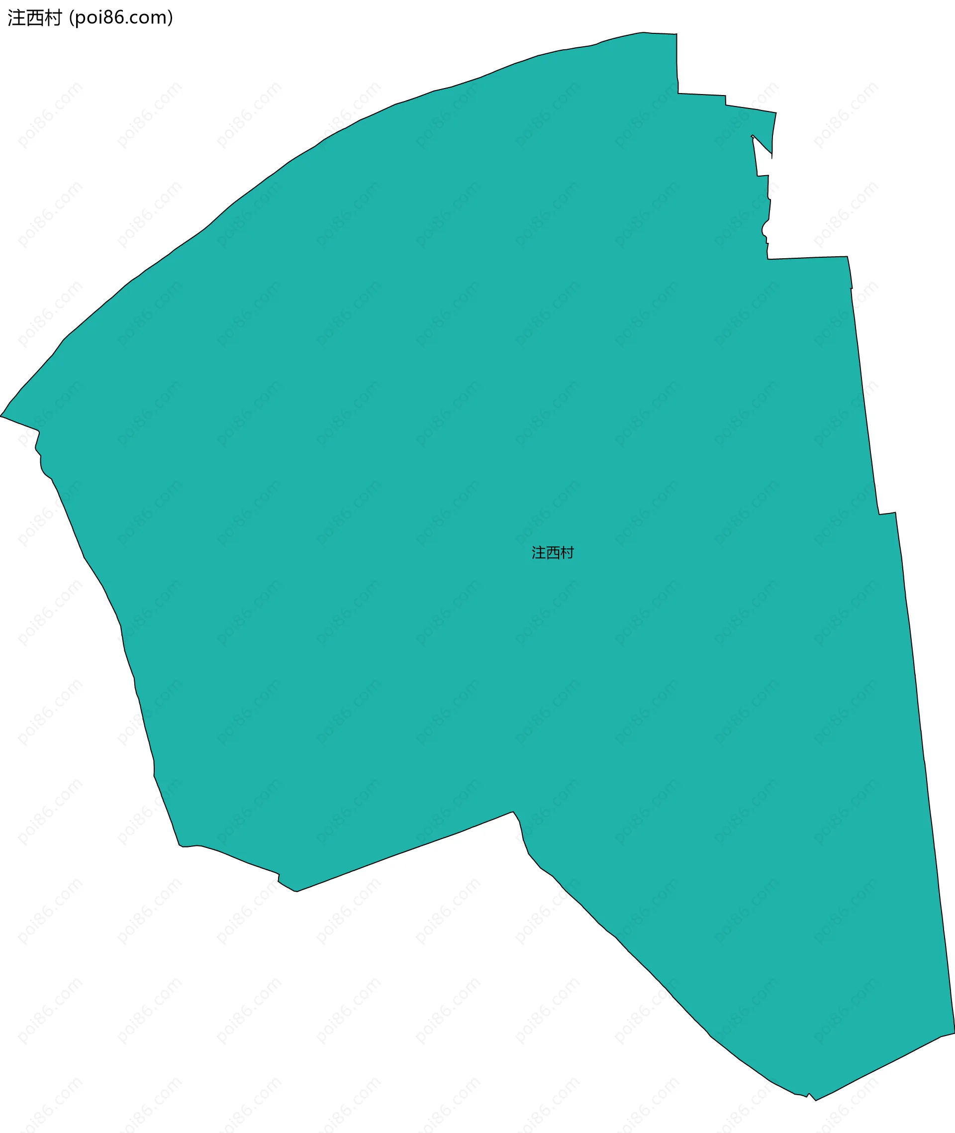 注西村边界地图