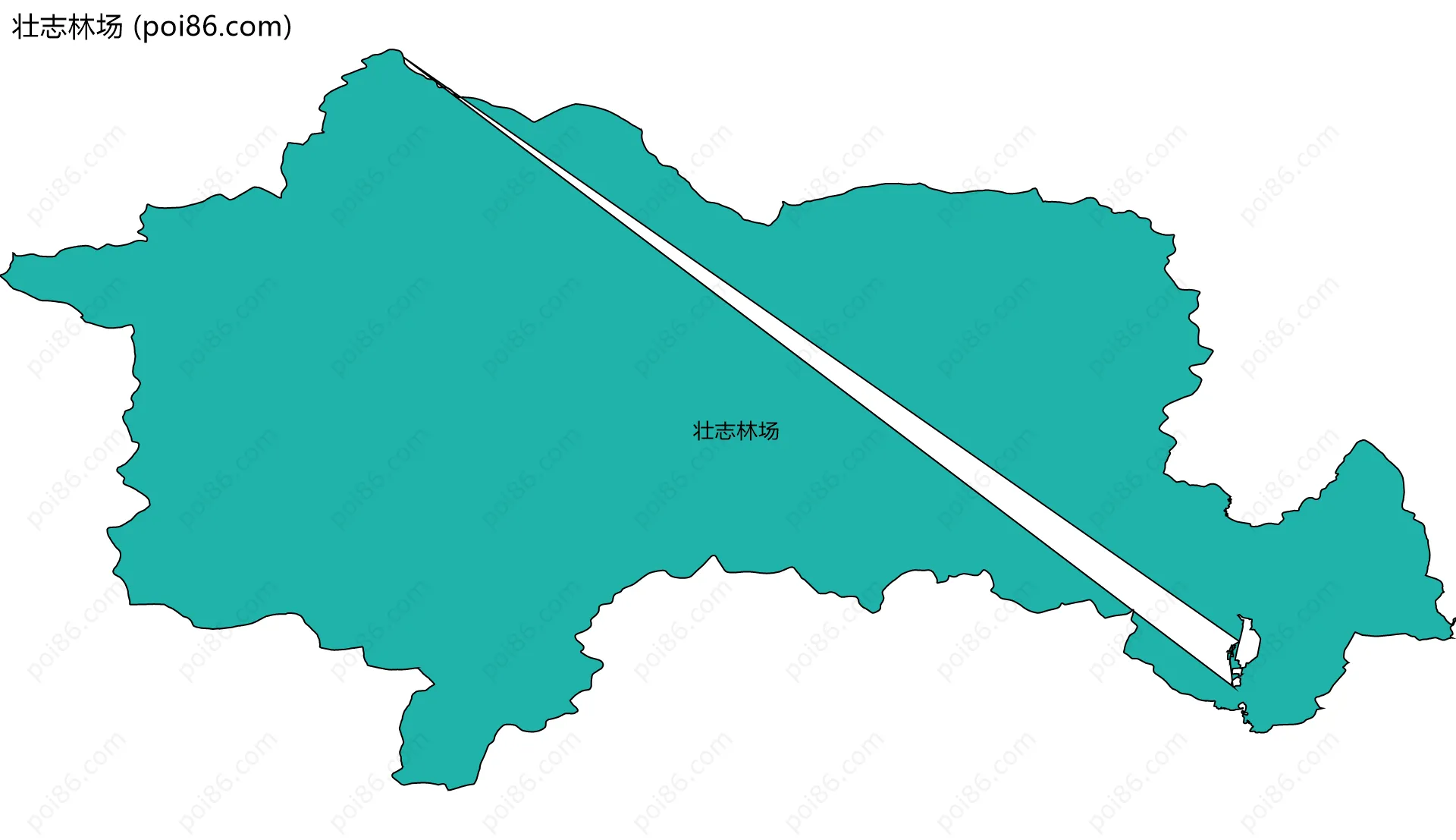 壮志林场边界地图(五级行政区划)