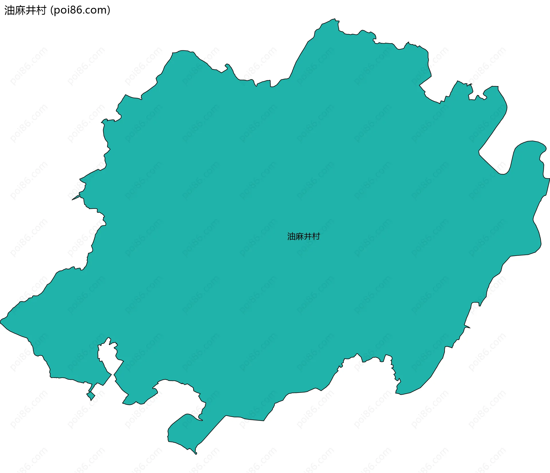 油麻井村边界地图