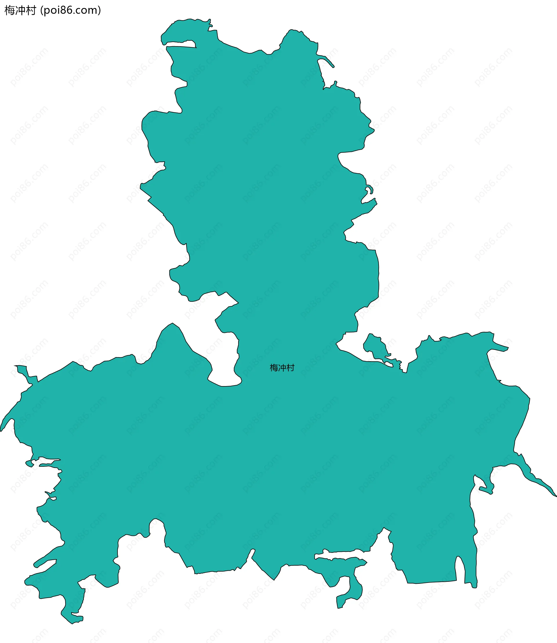 梅冲村边界地图