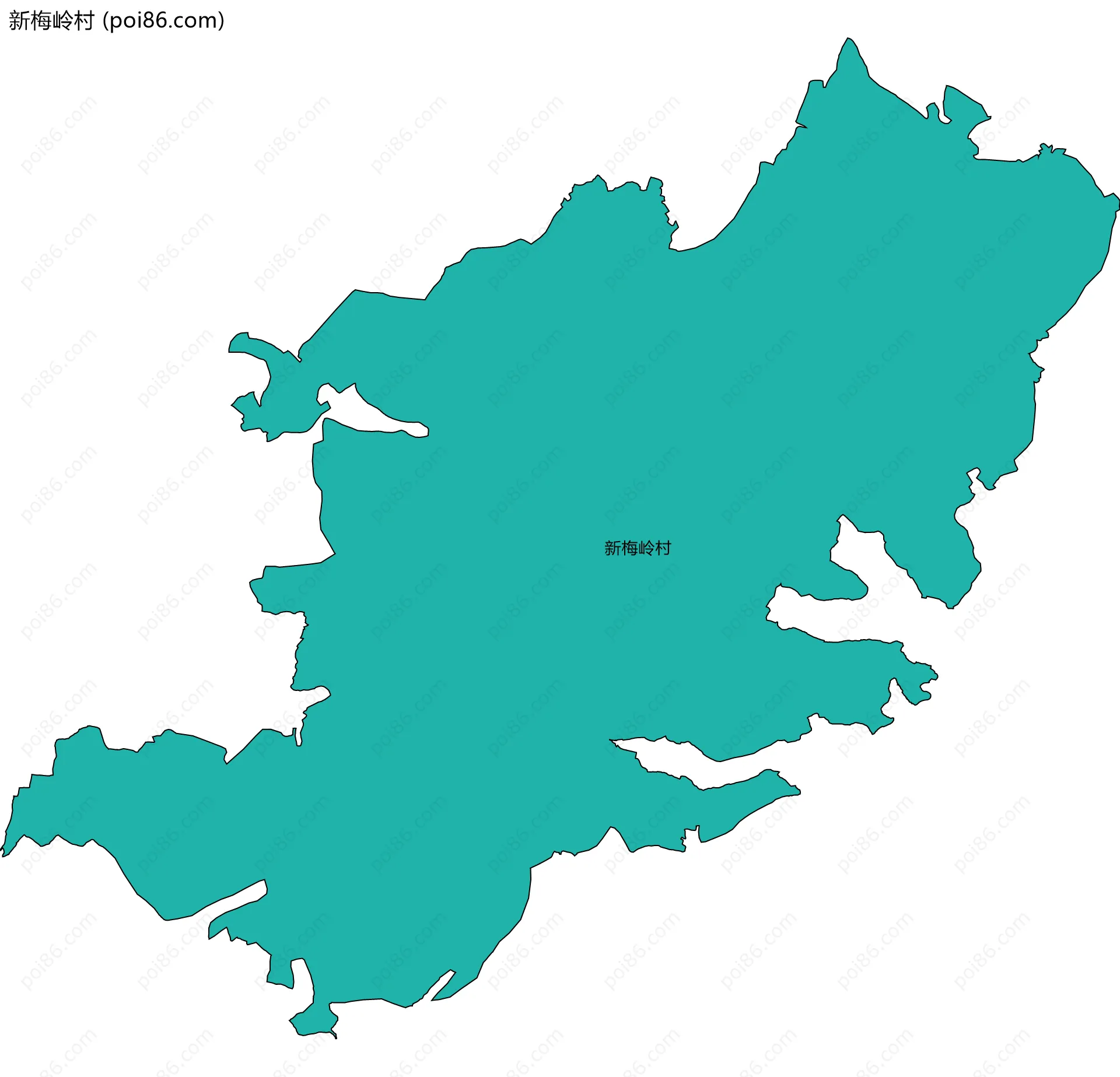 新梅岭村边界地图