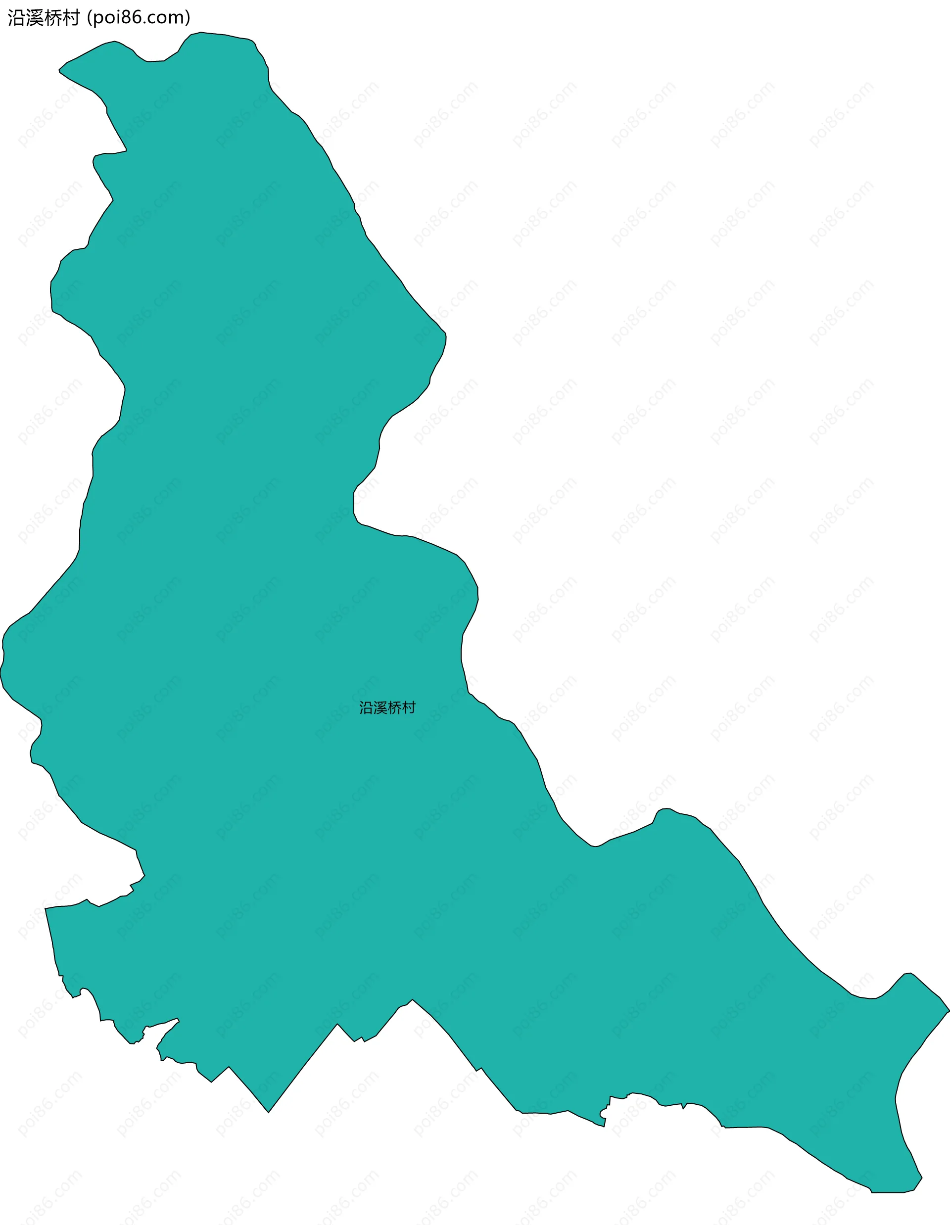 沿溪桥村边界地图