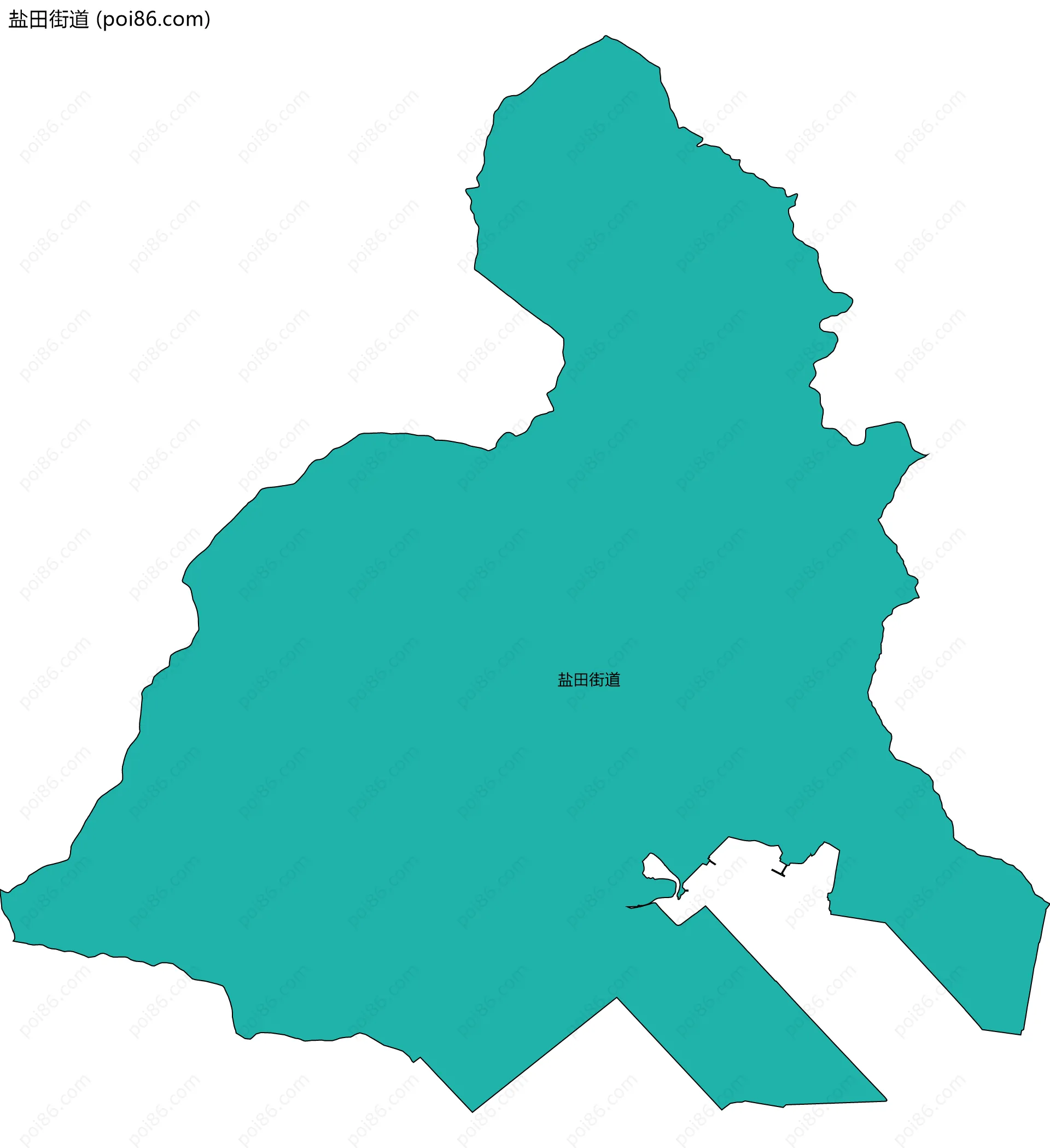 盐田街道边界地图