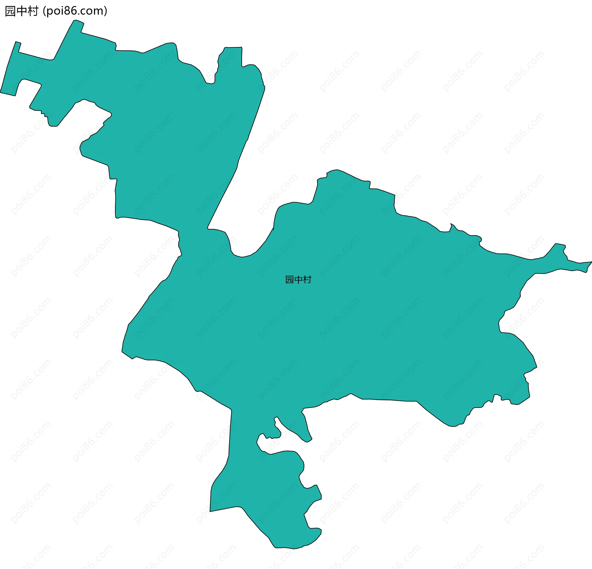 园中村边界地图