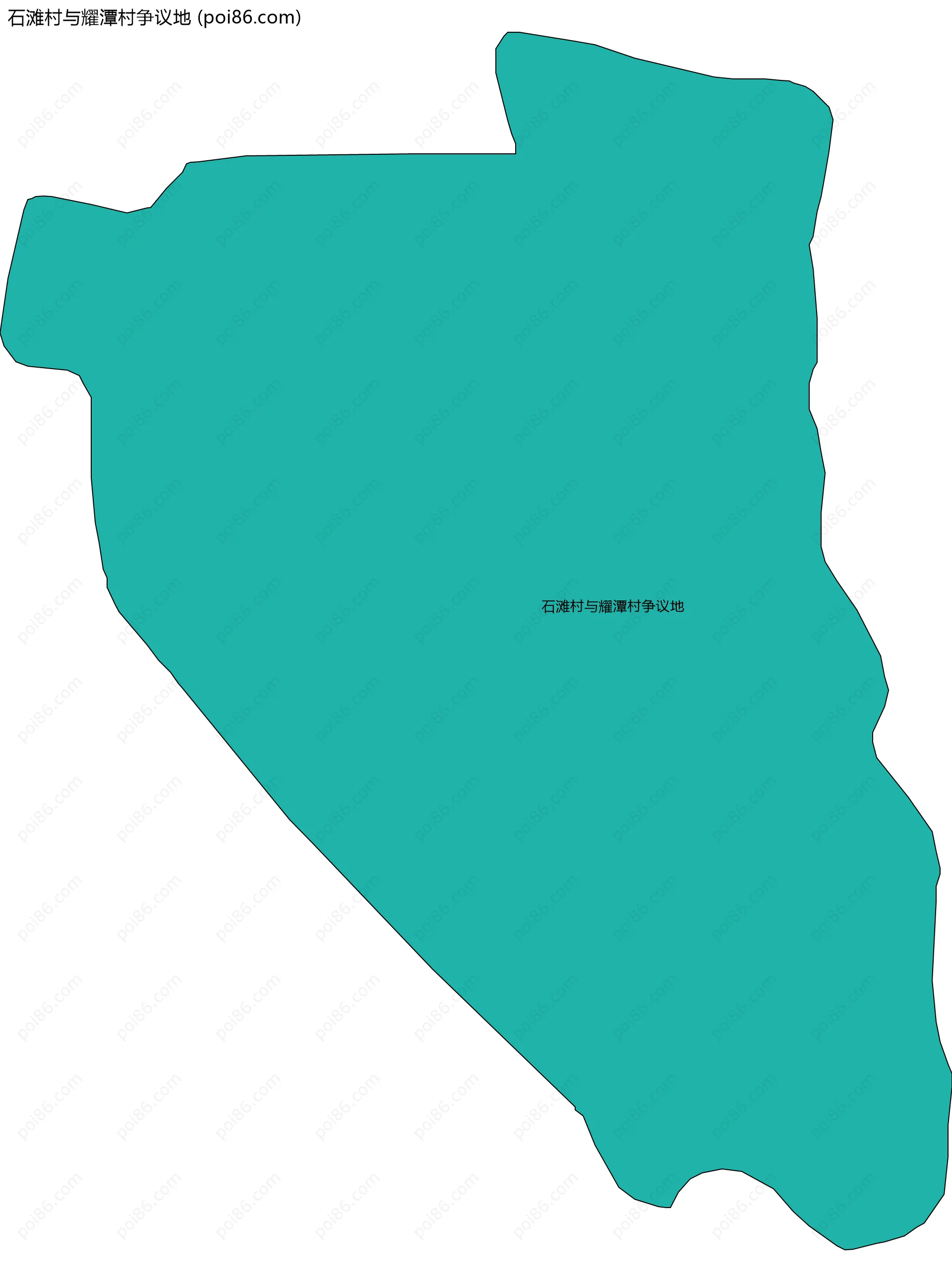 石滩村与耀潭村争议地边界地图