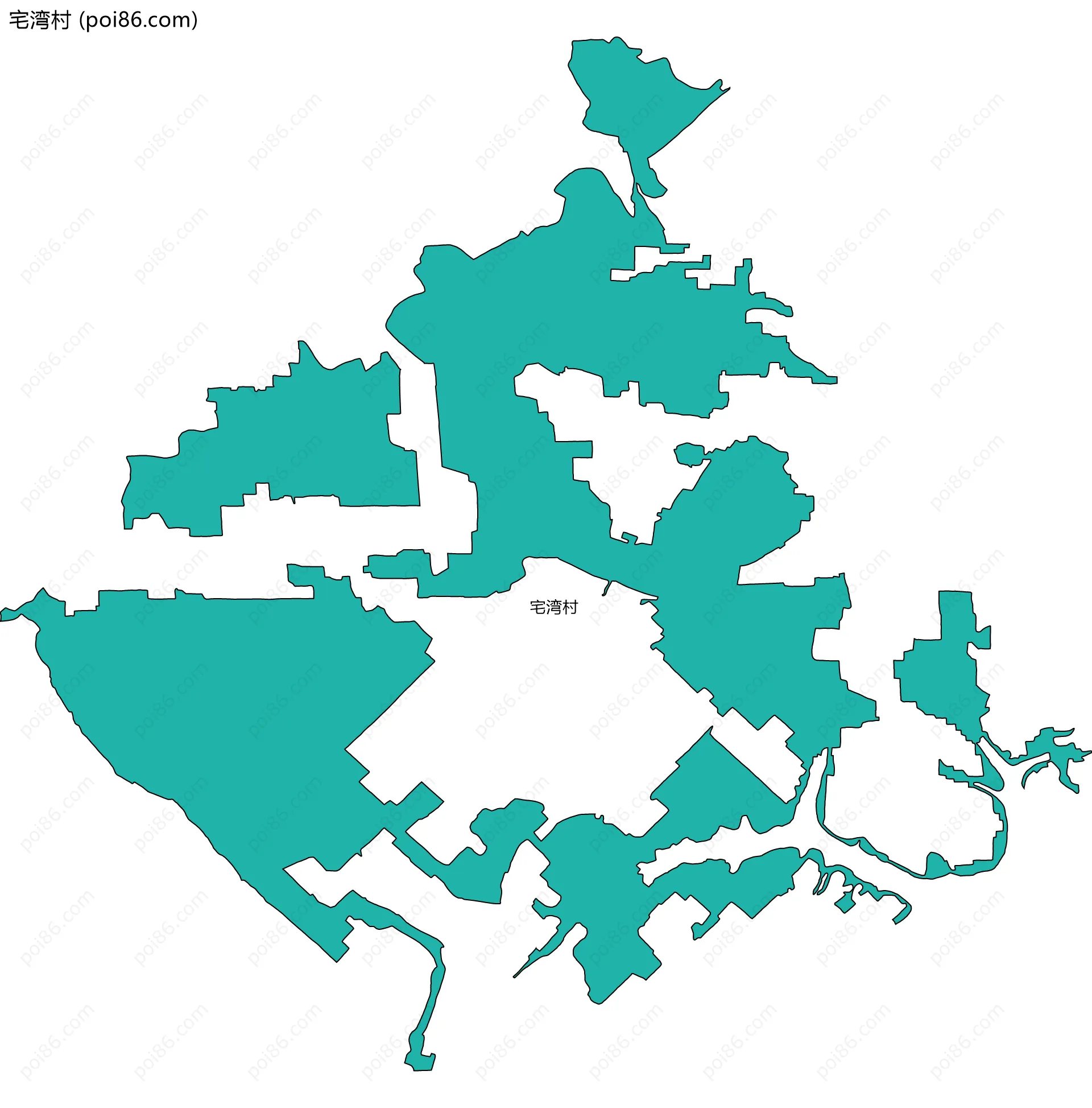 宅湾村边界地图