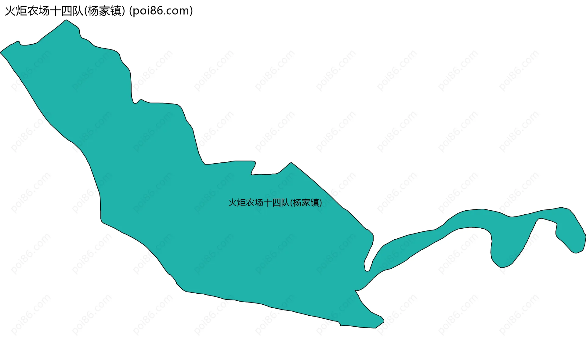 火炬农场十四队(杨家镇)边界地图
