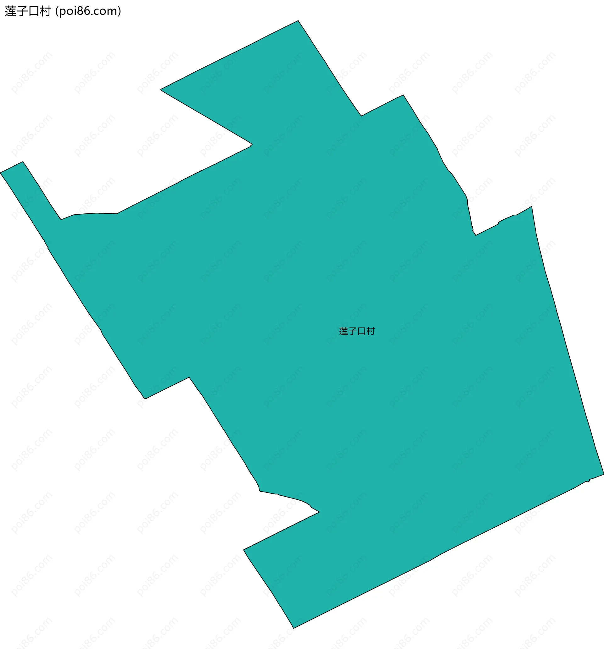 莲子口村边界地图