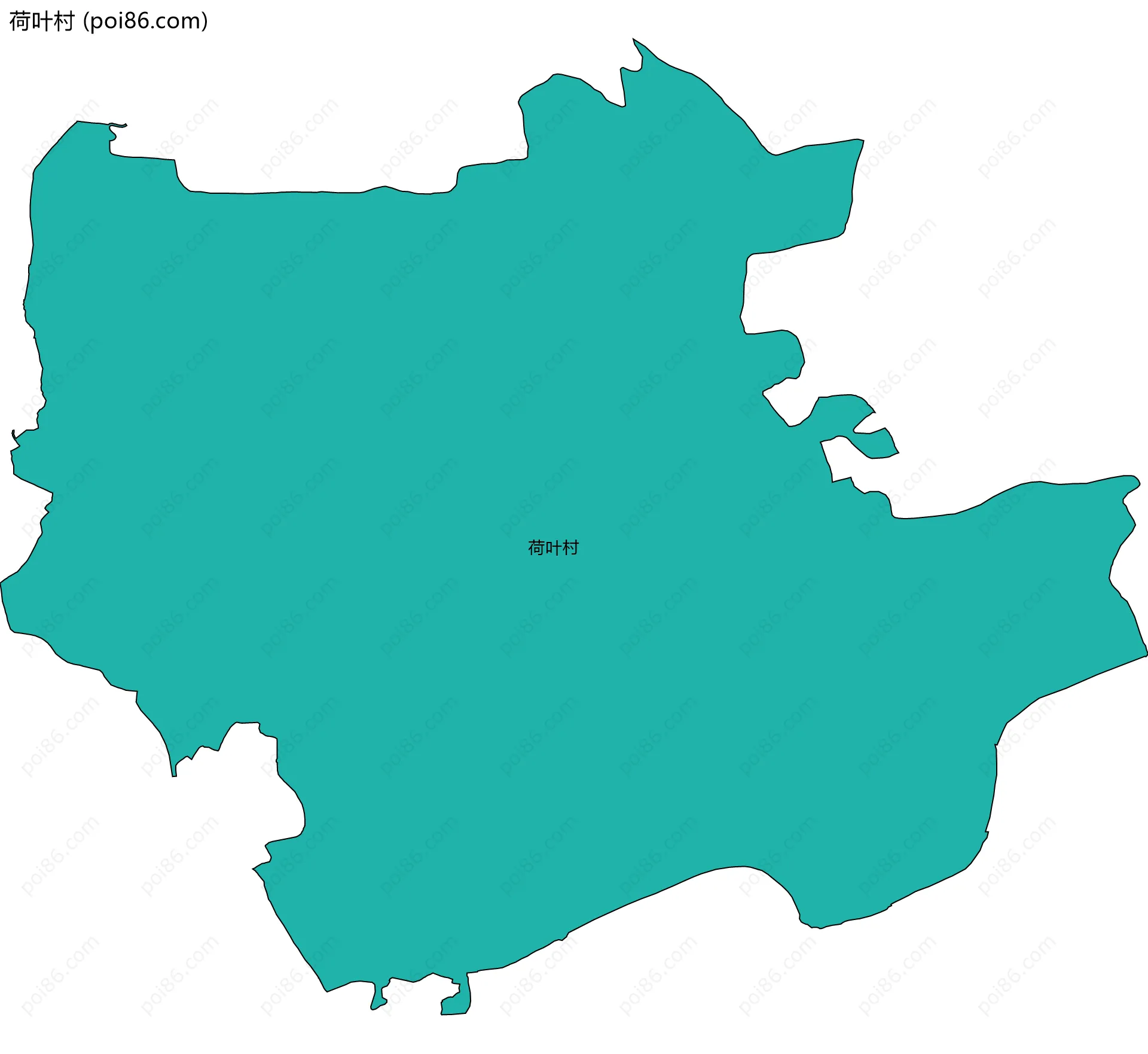 荷叶村边界地图