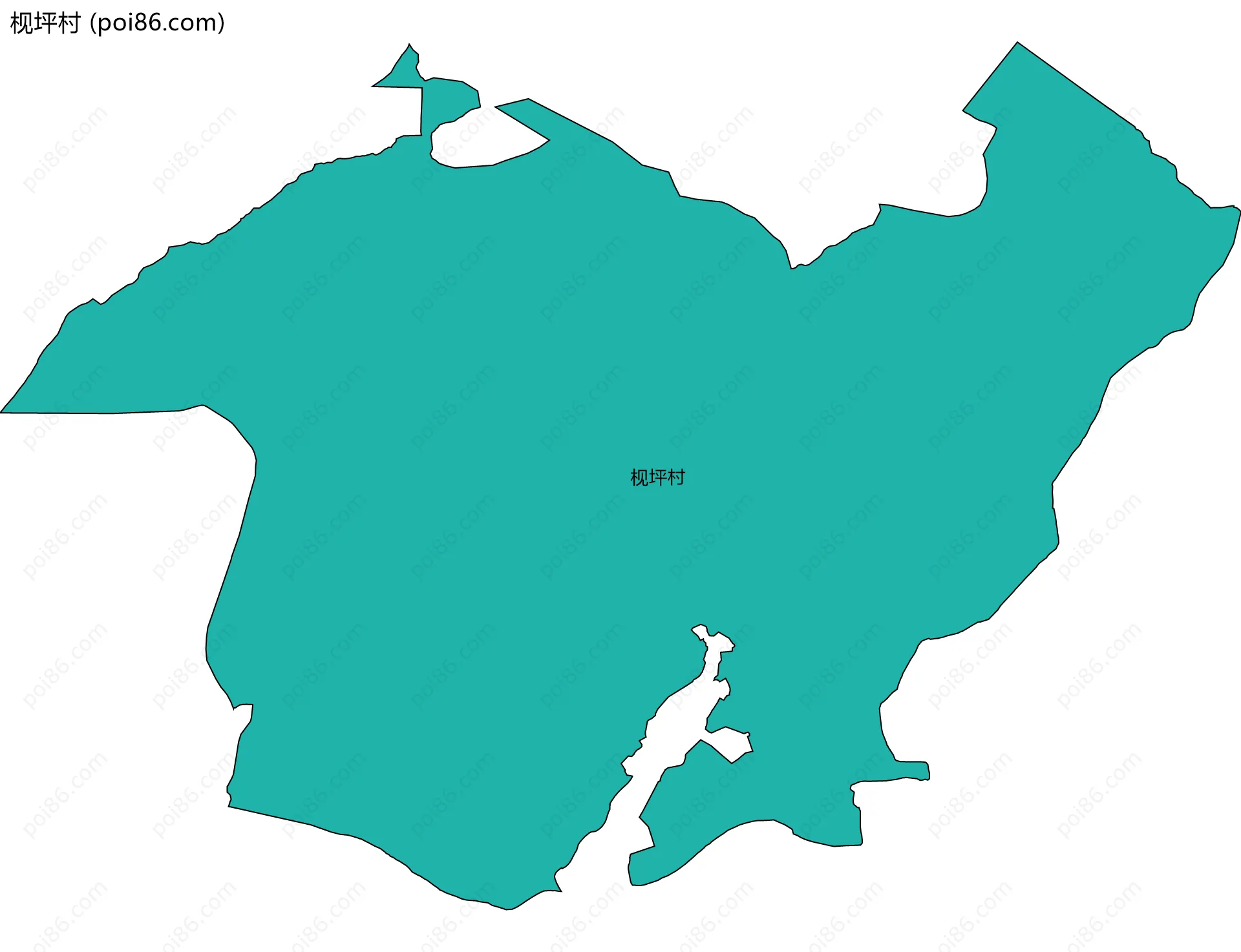 枧坪村边界地图