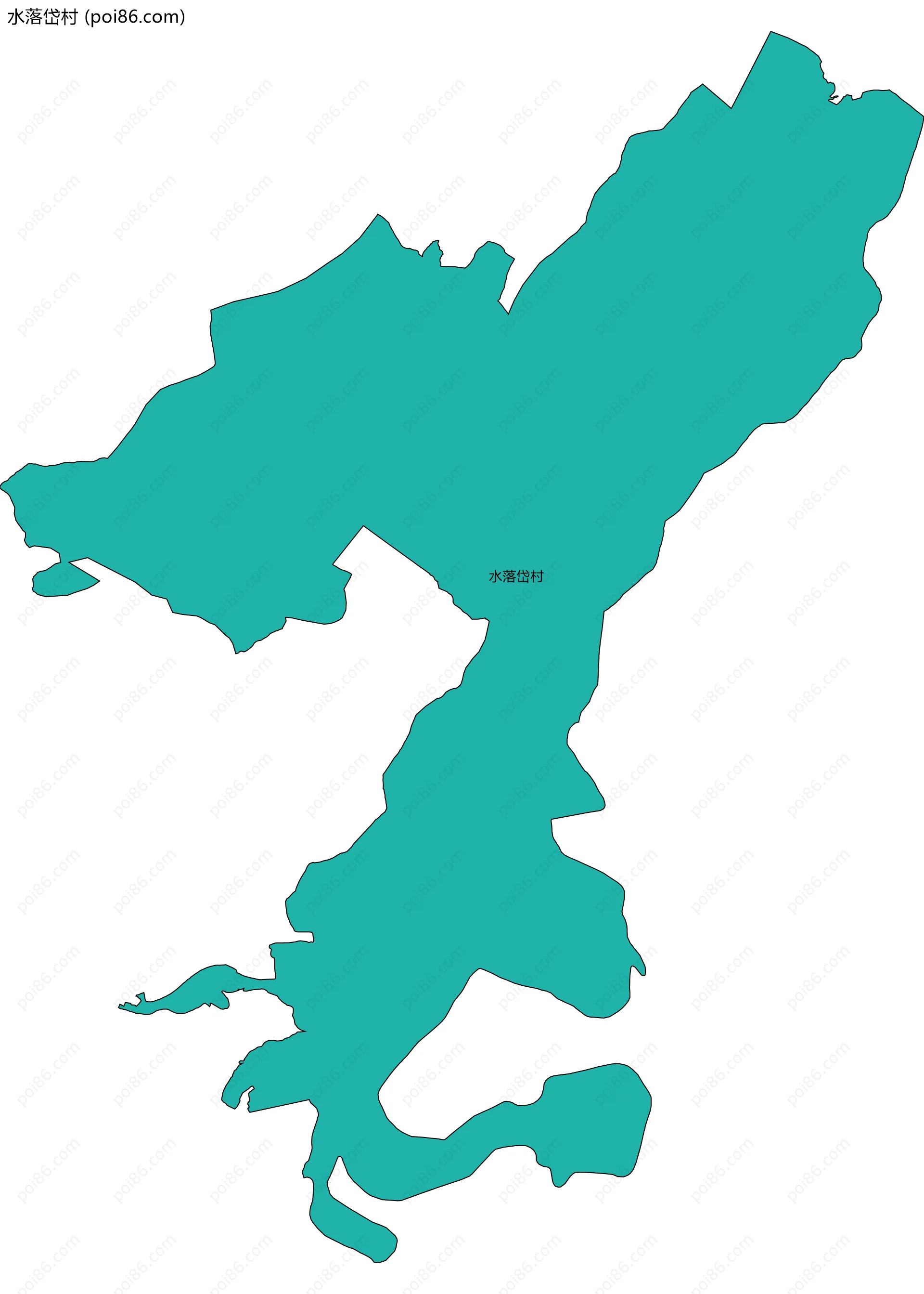 水落岱村边界地图