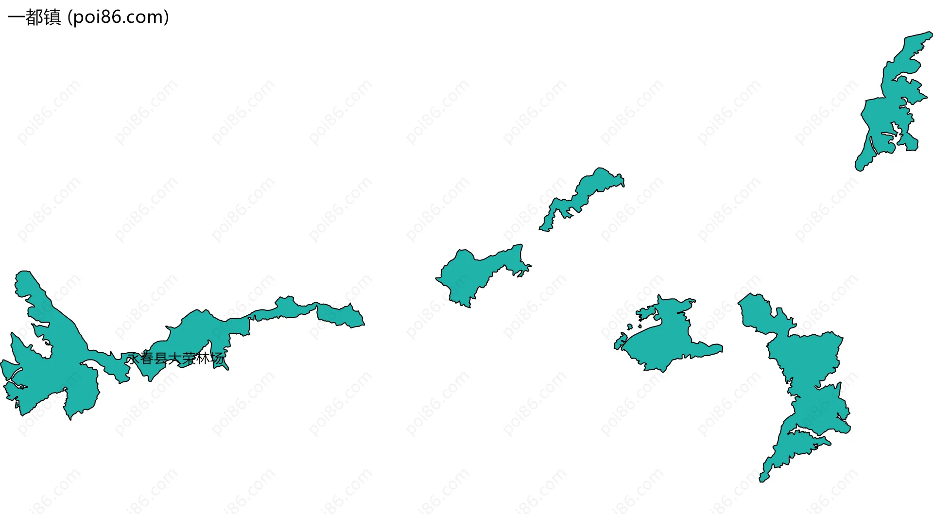 一都镇边界地图(五级行政区划)