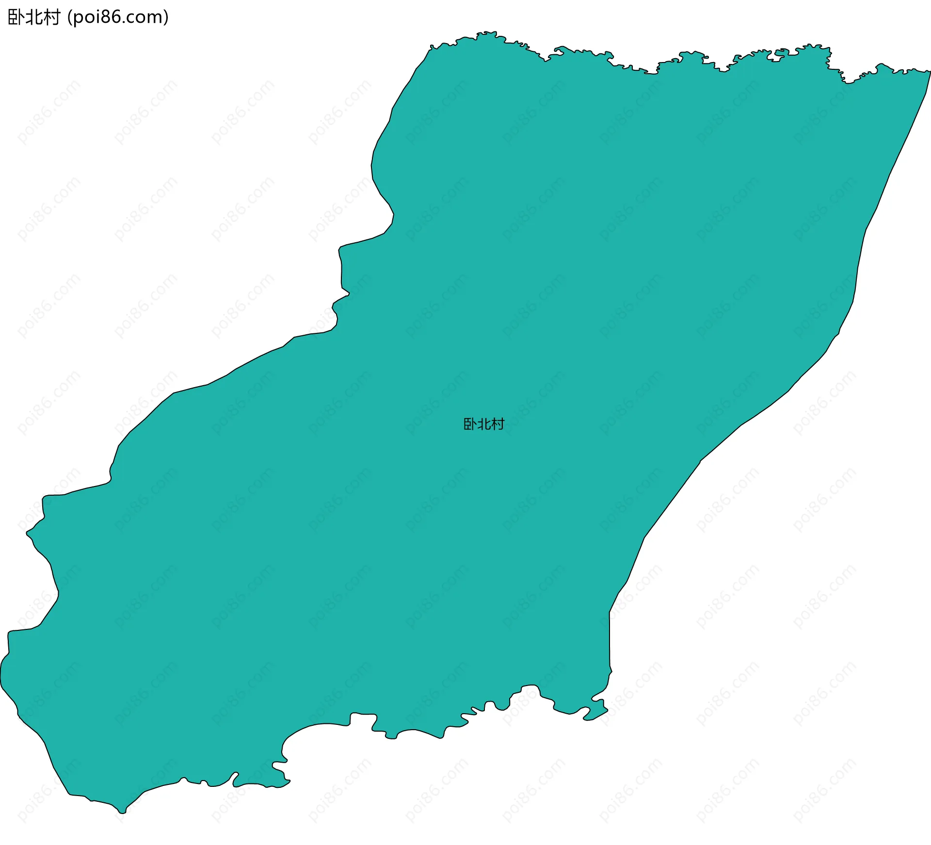 卧北村边界地图