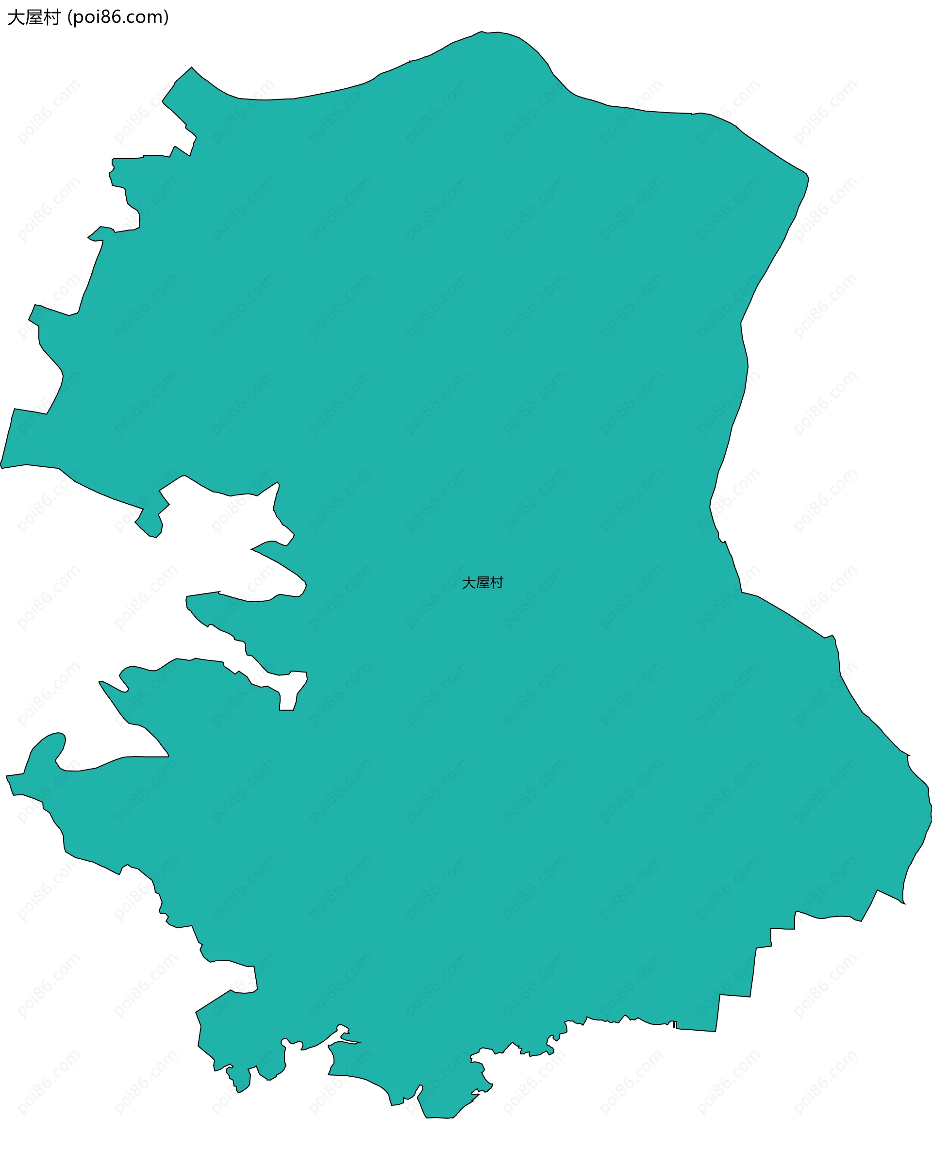 大屋村边界地图