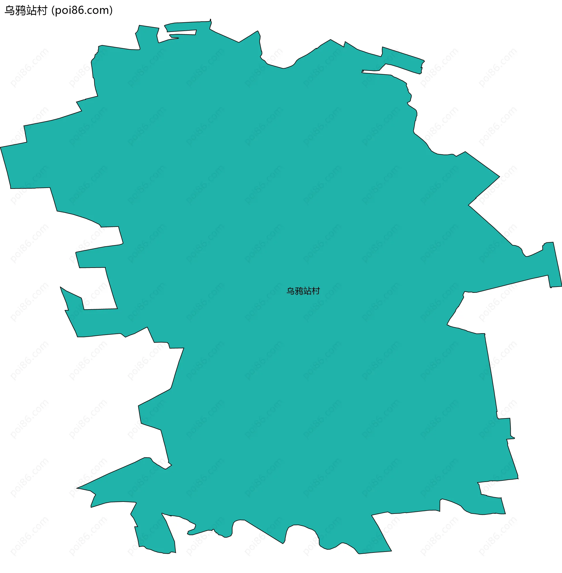 乌鸦站村边界地图
