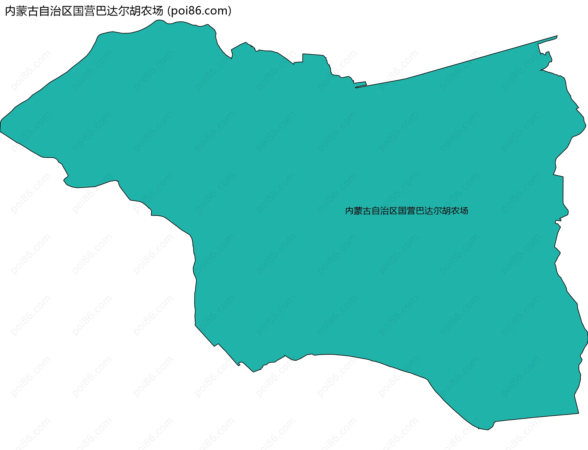 内蒙古自治区国营巴达尔胡农场边界地图