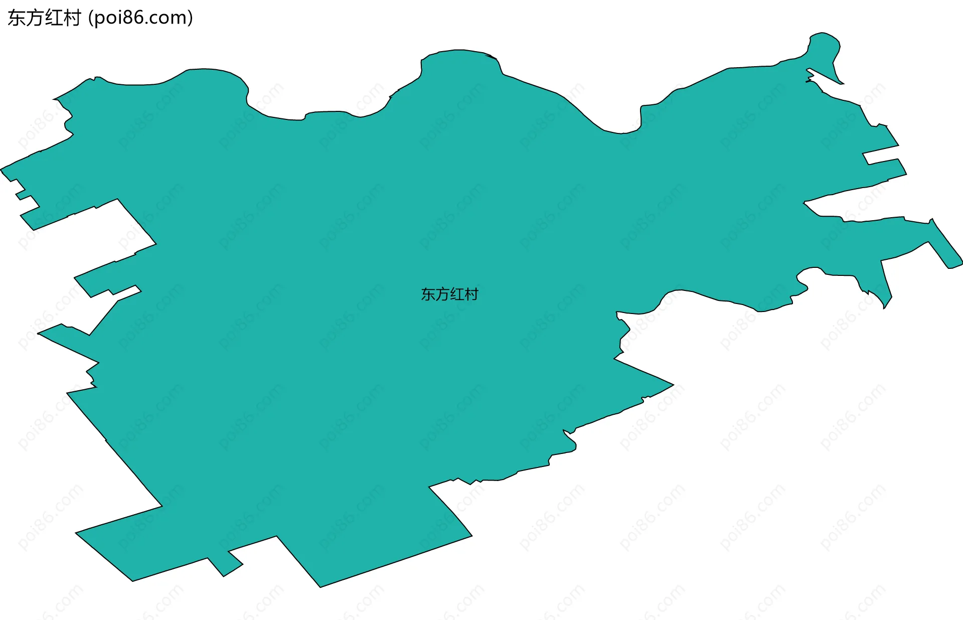 东方红村边界地图