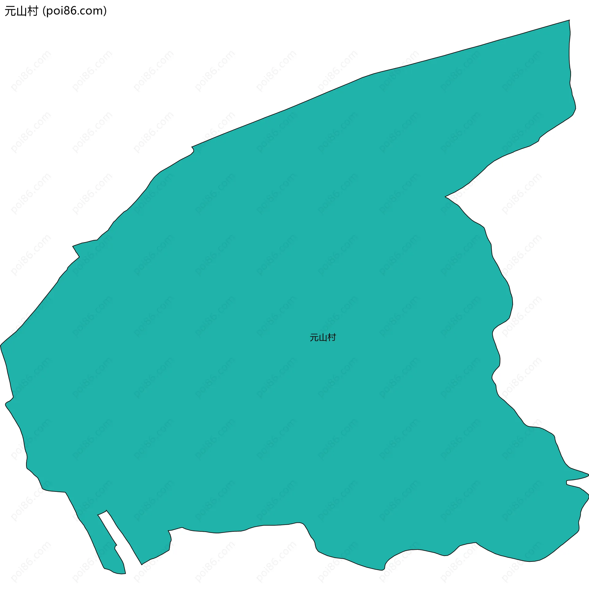 元山村边界地图
