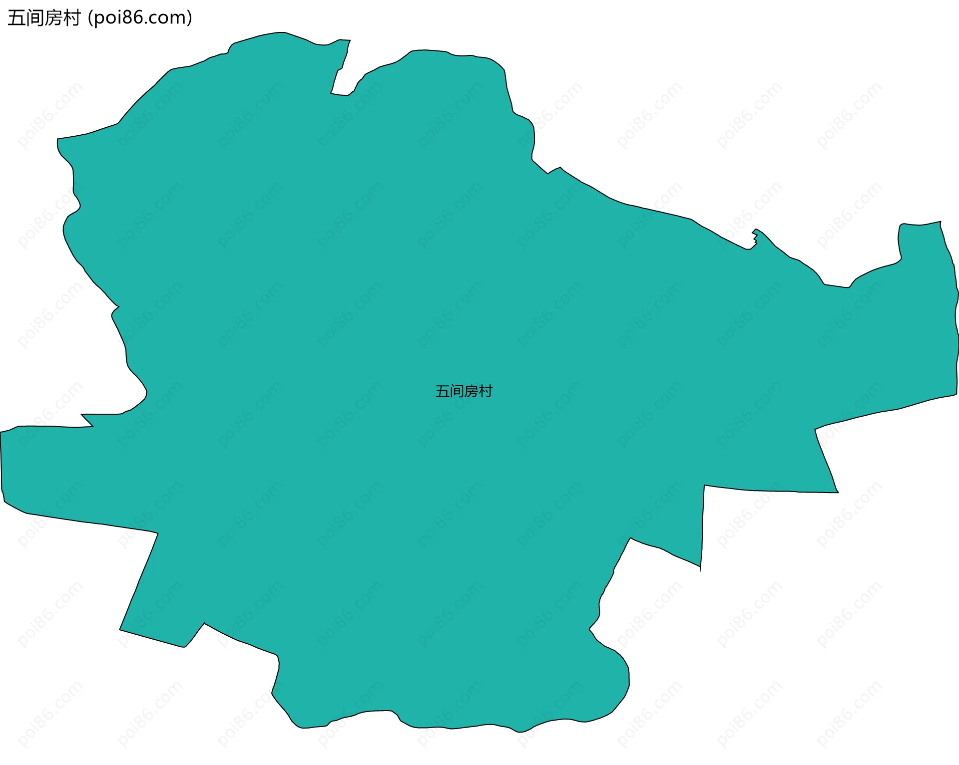 五间房村边界地图