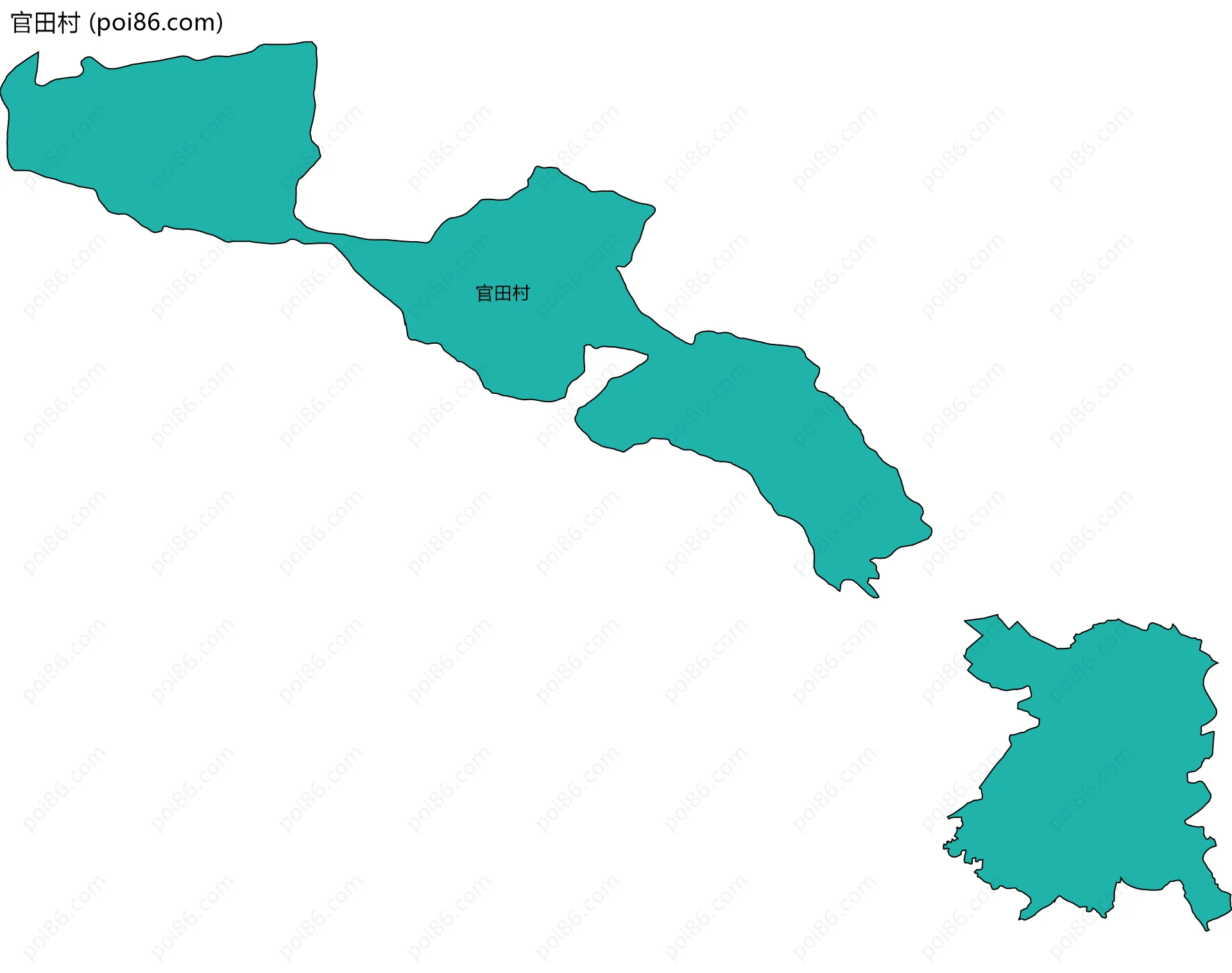 官田村边界地图