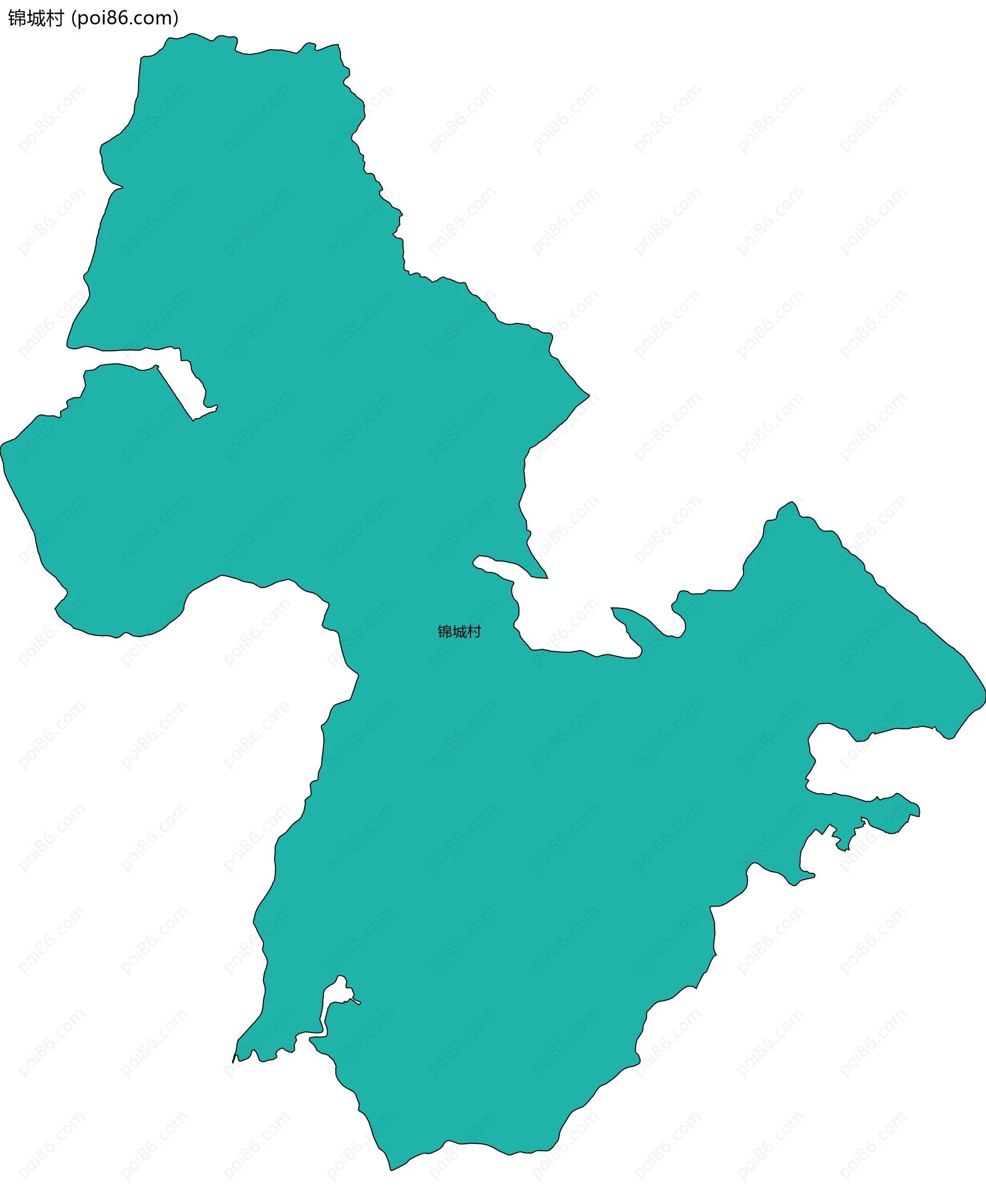 锦城村边界地图