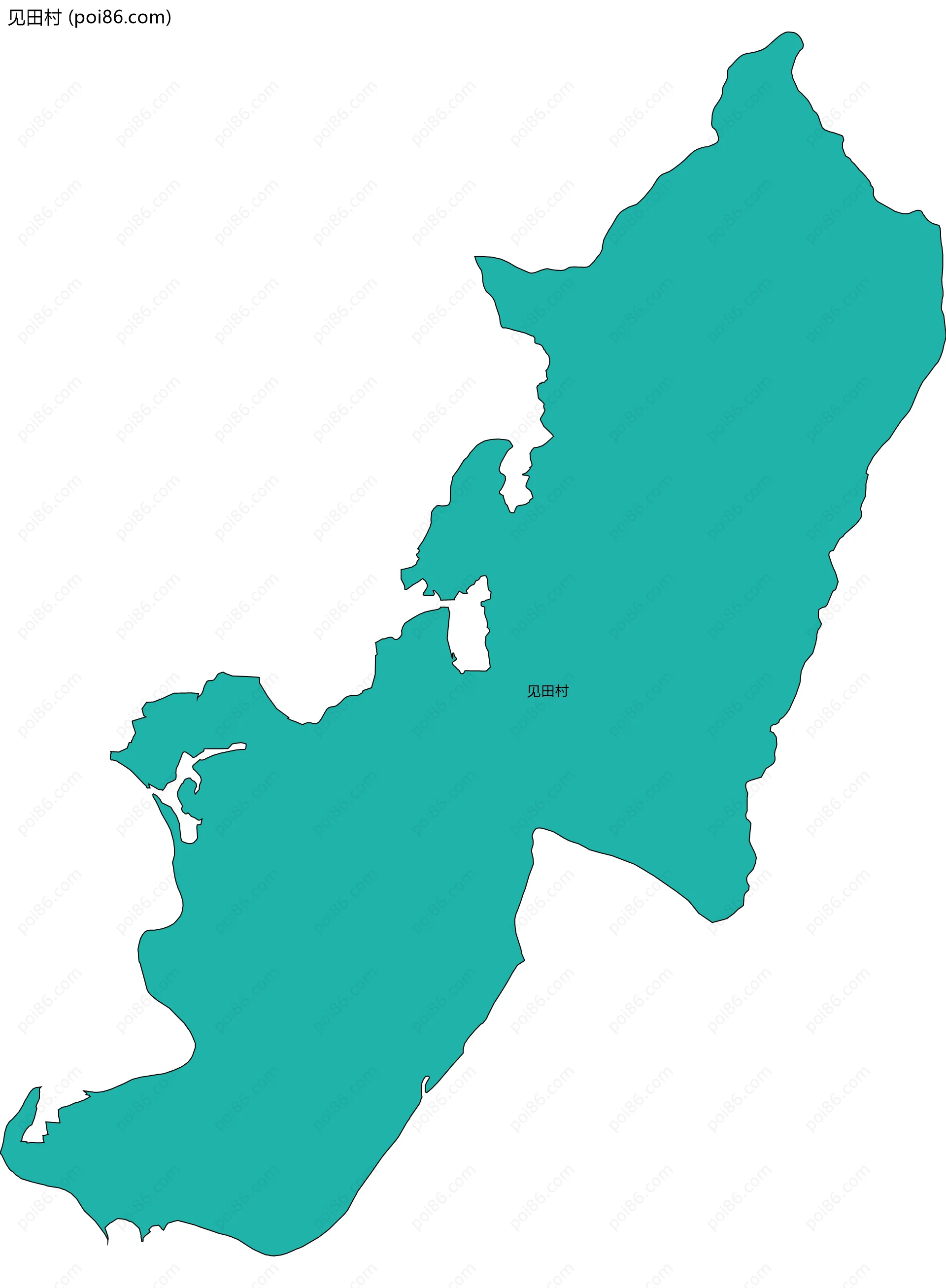 见田村边界地图