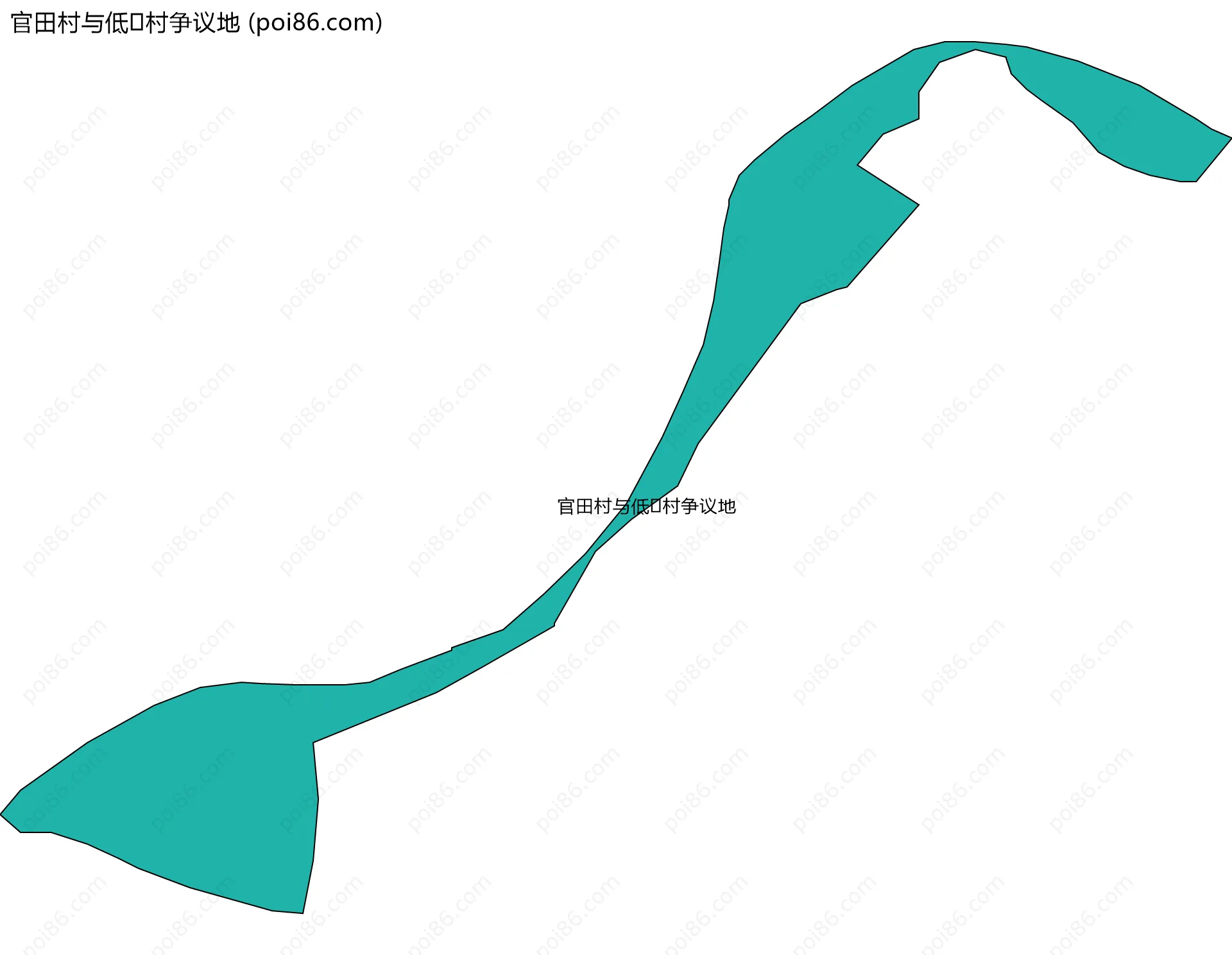 官田村与低村争议地边界地图