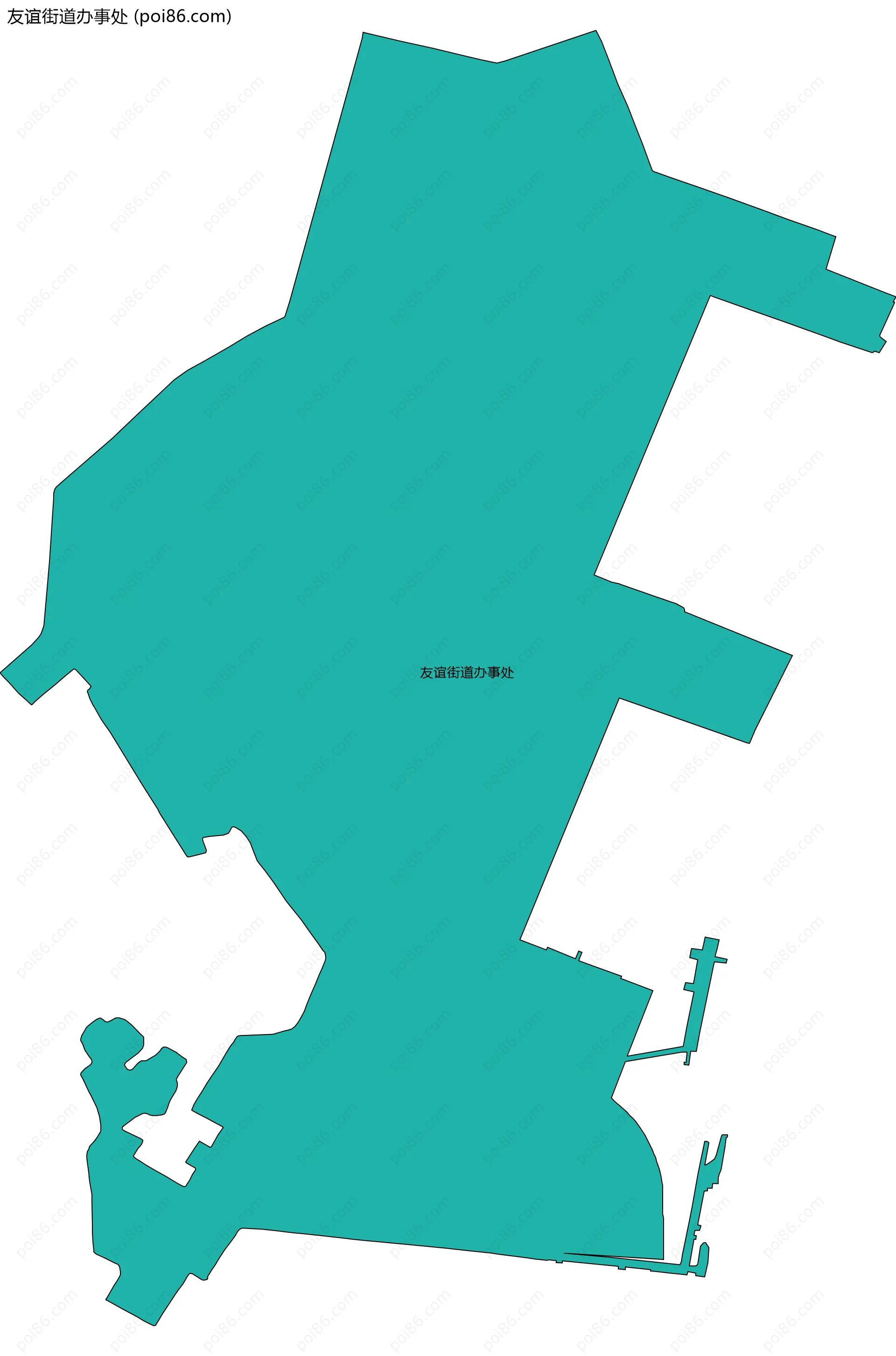 友谊街道办事处边界地图