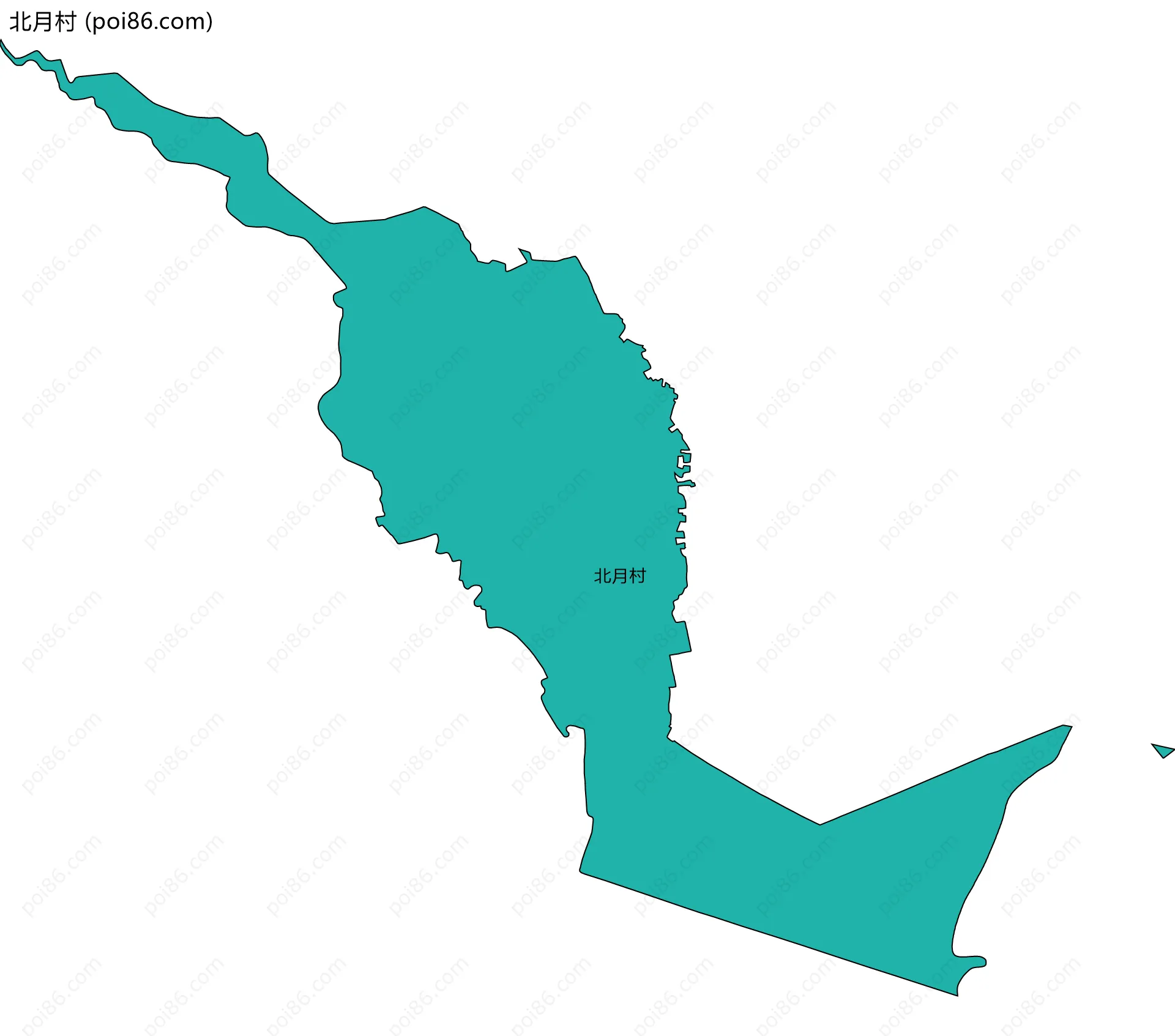北月村边界地图