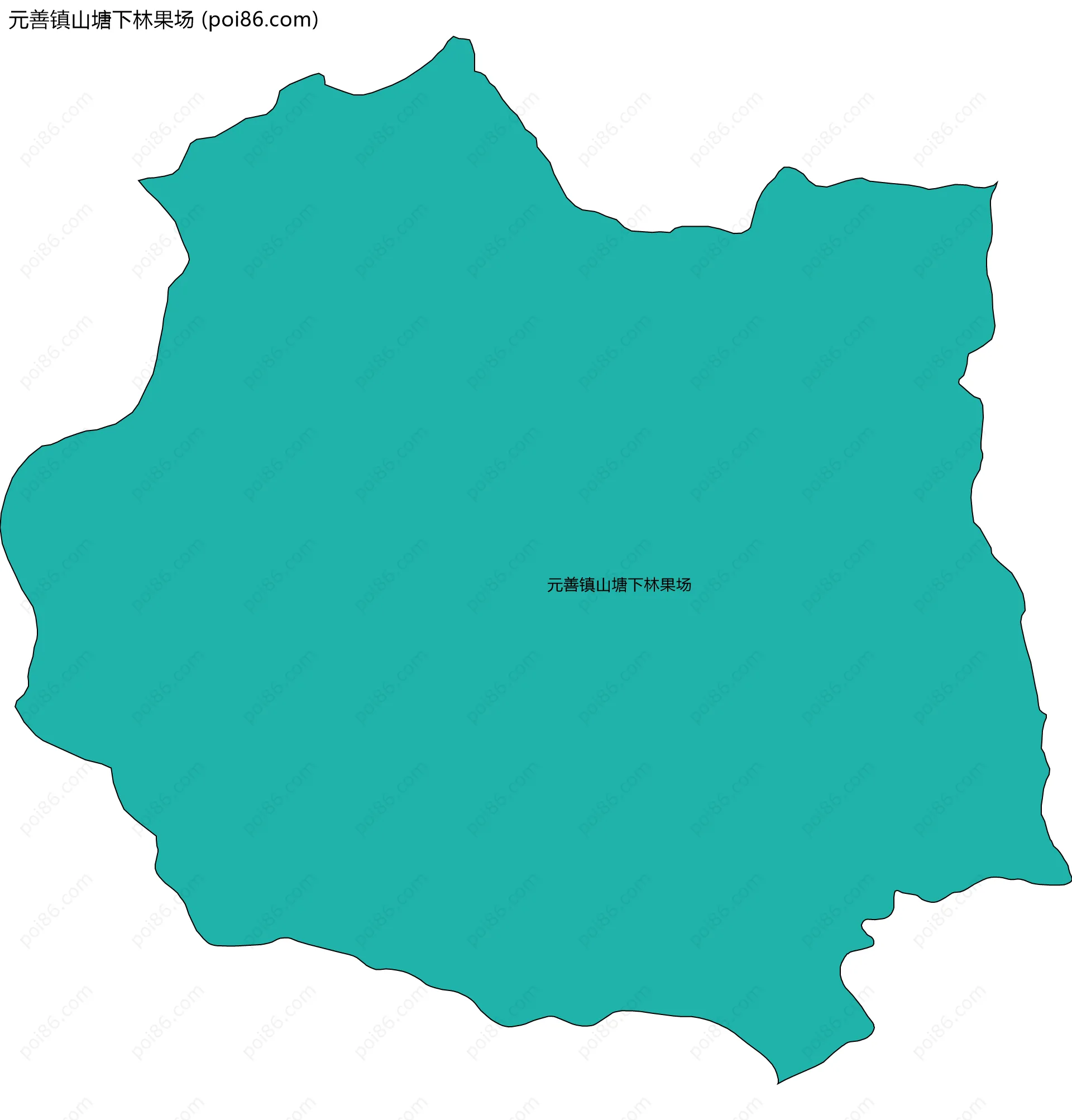 元善镇山塘下林果场边界地图