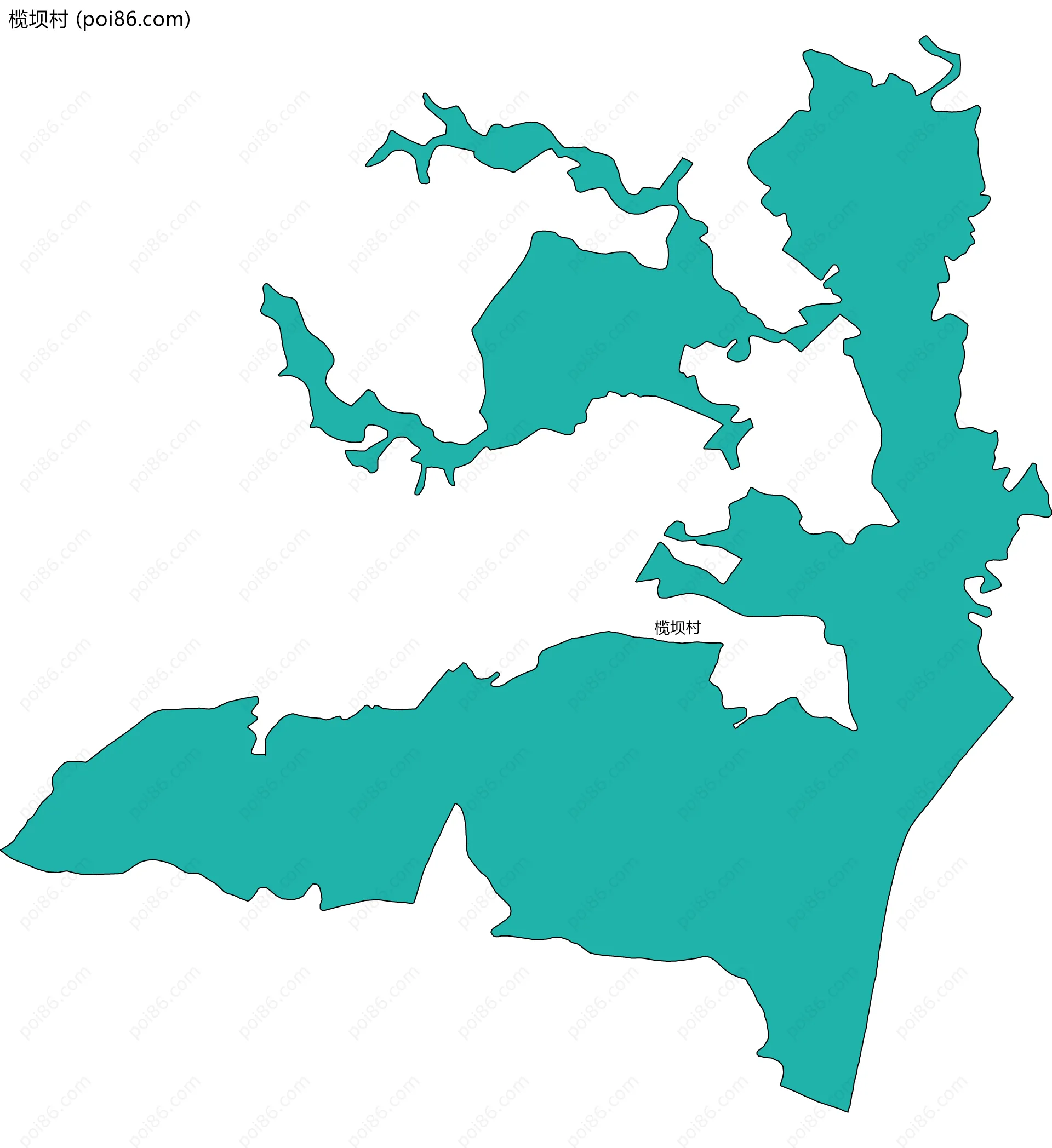 榄坝村边界地图