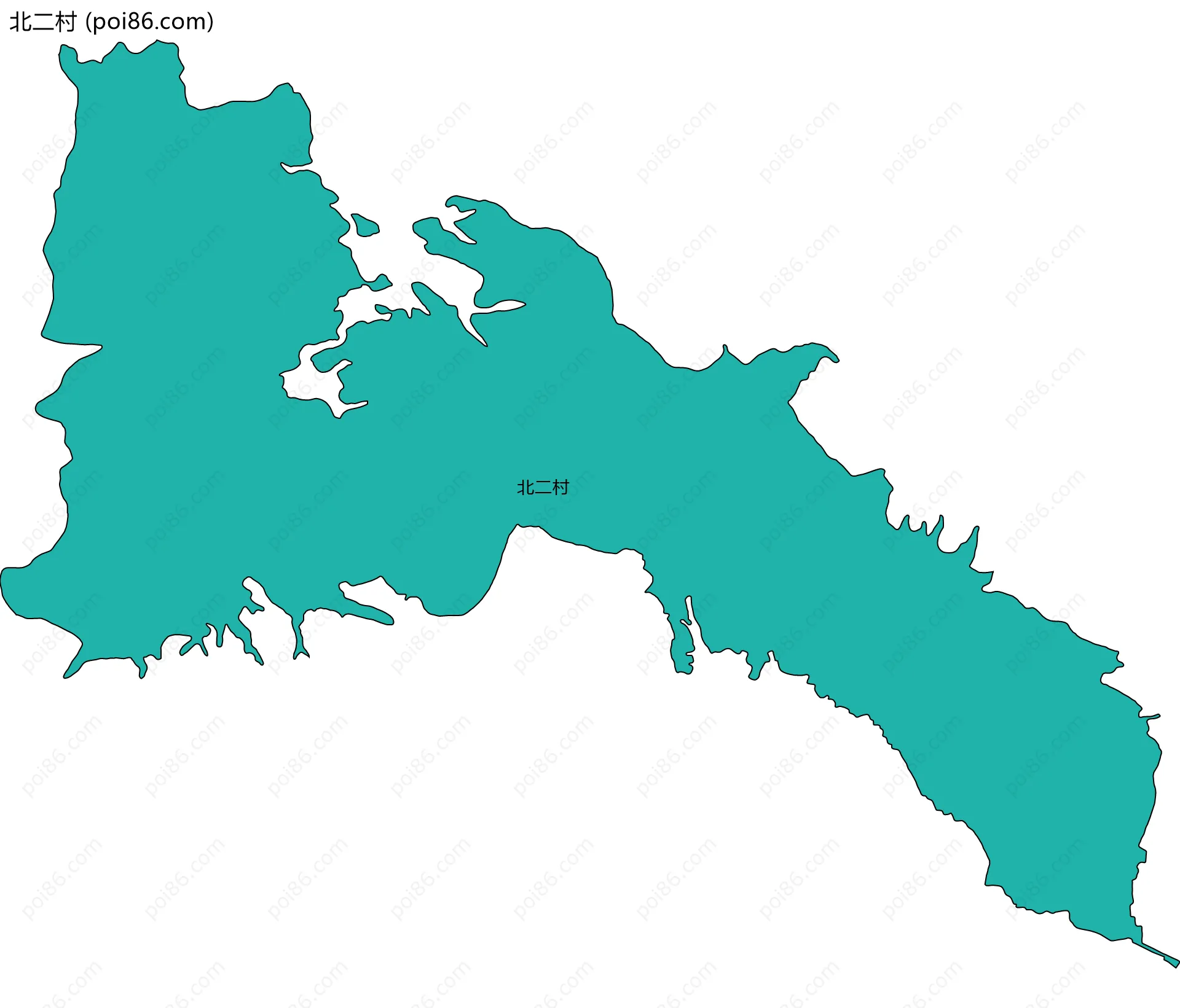 北二村边界地图