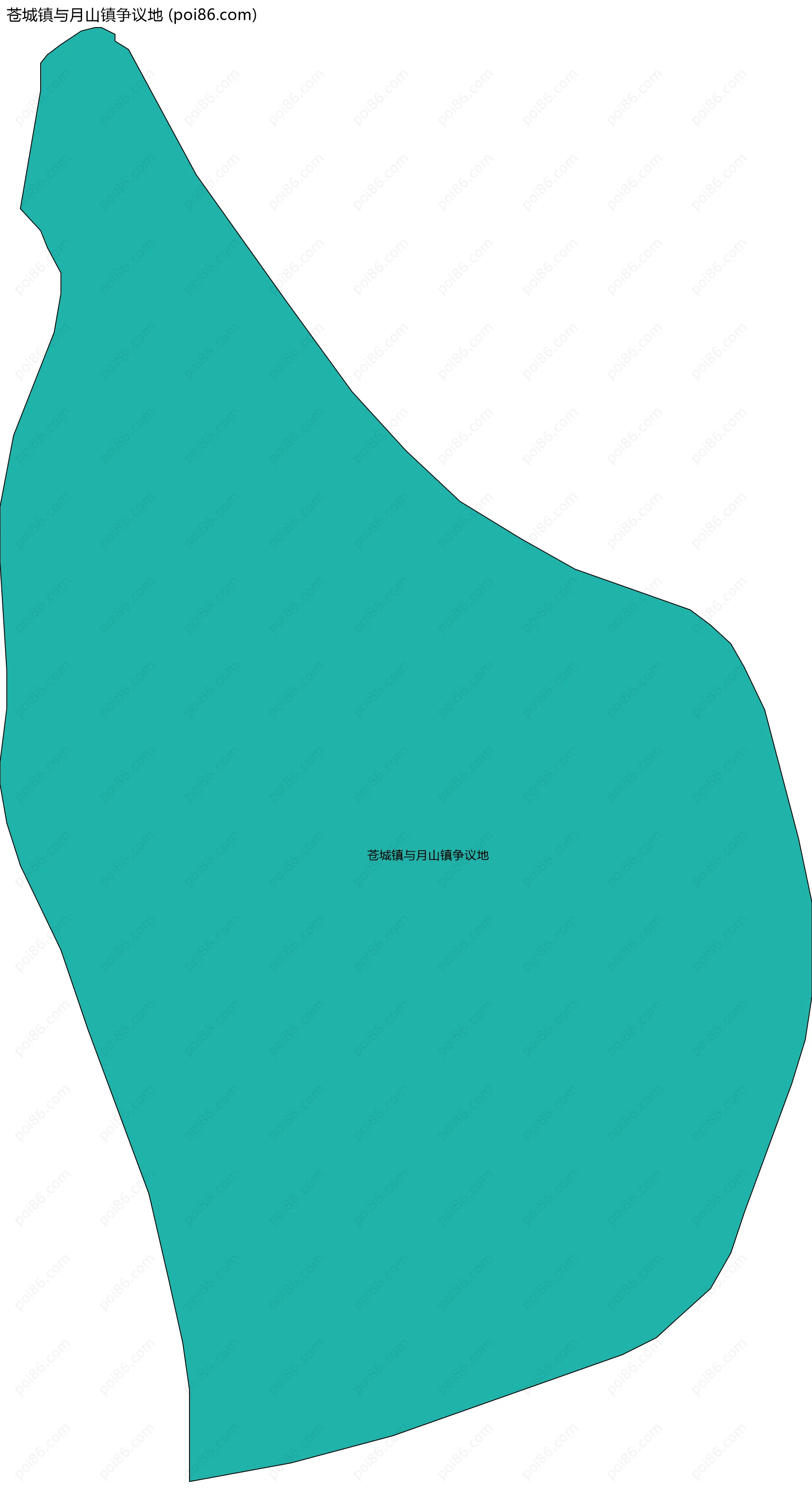 苍城镇与月山镇争议地边界地图