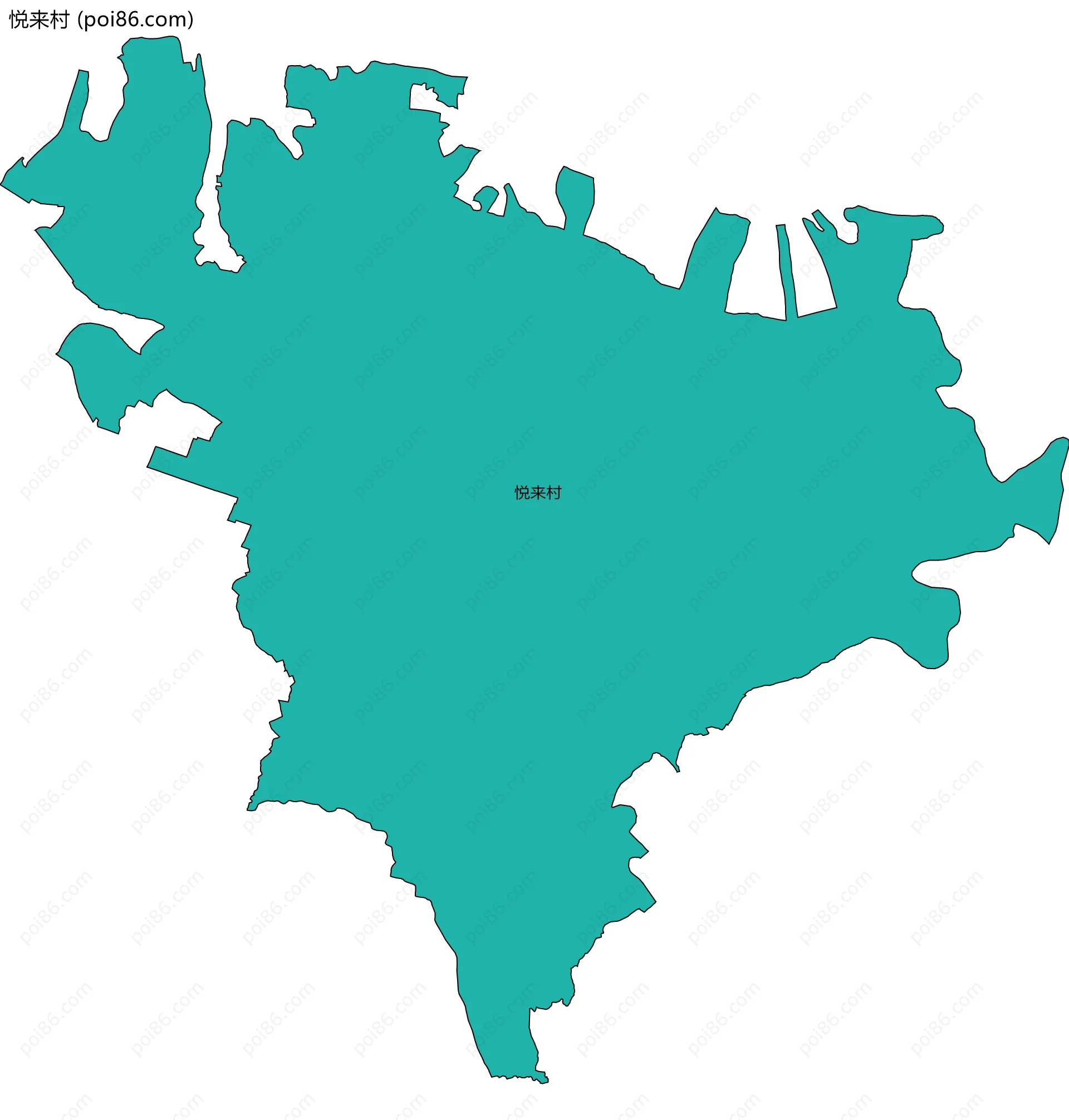 悦来村边界地图