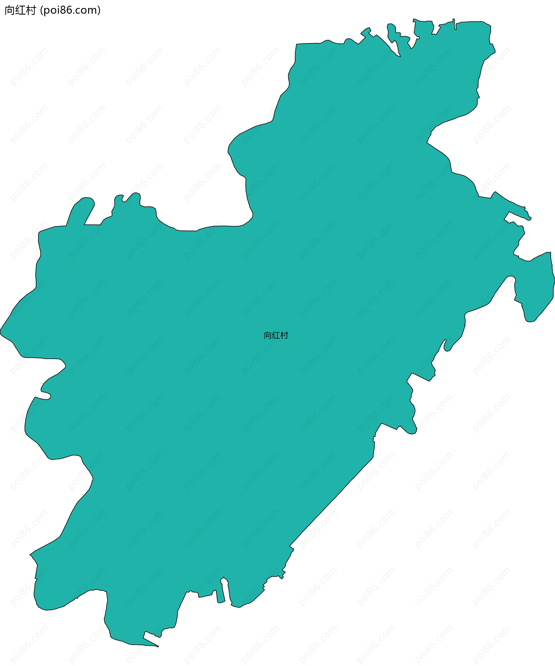 向红村边界地图