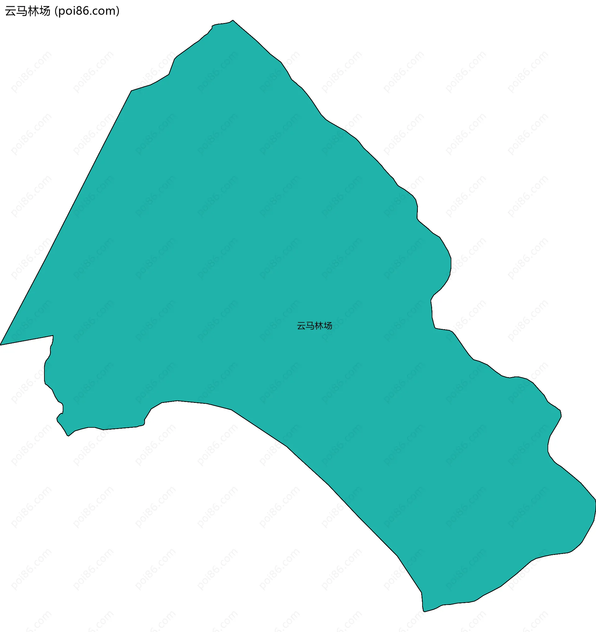 云马林场边界地图(五级行政区划)