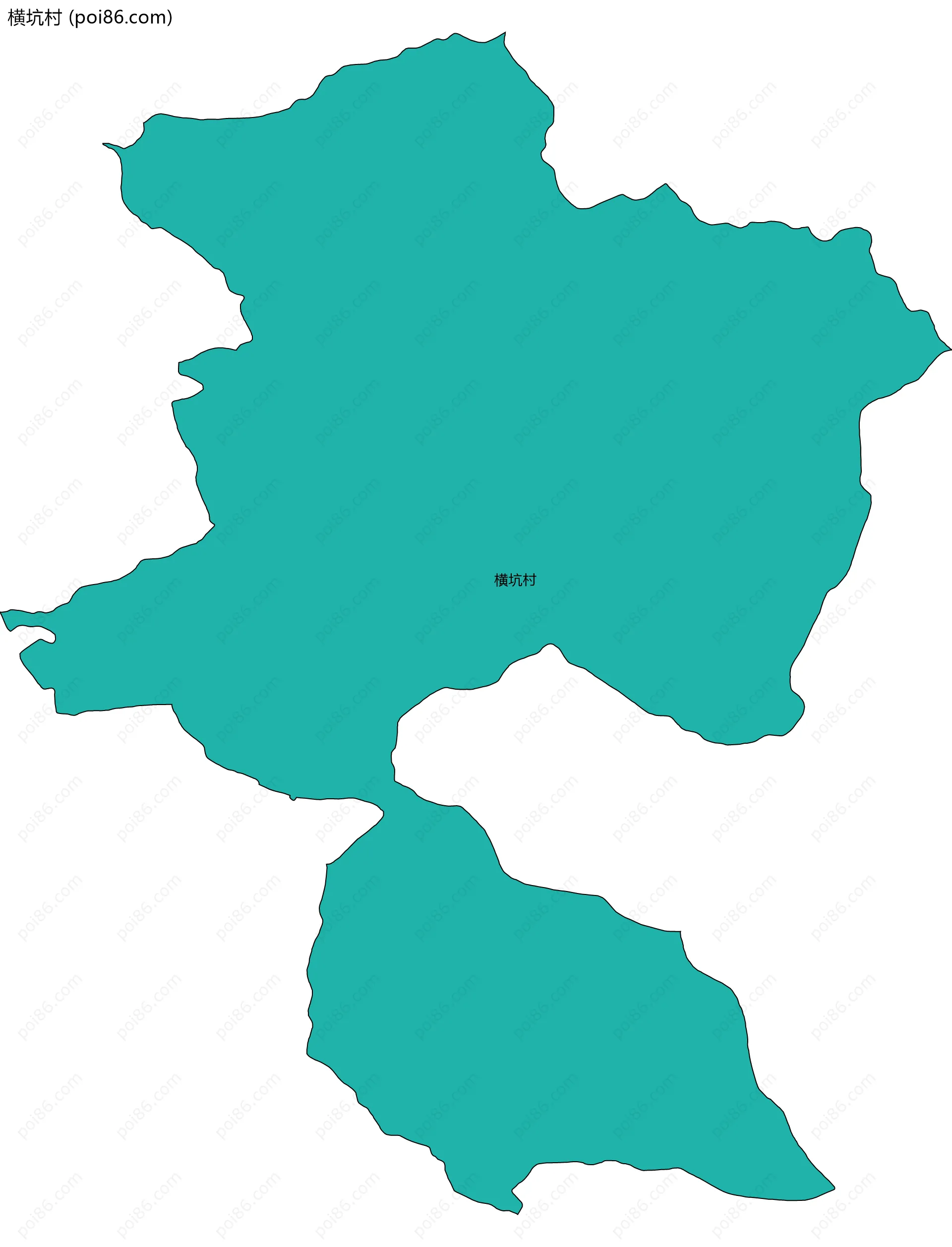 横坑村边界地图