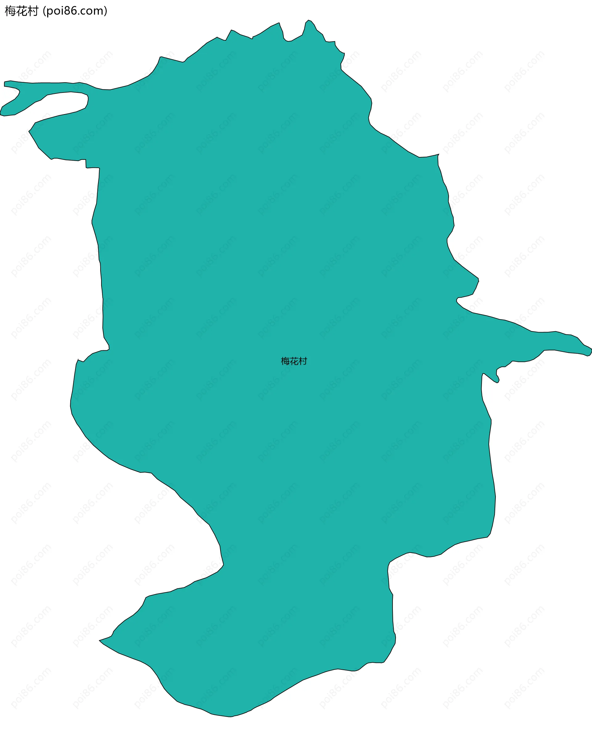 梅花村边界地图