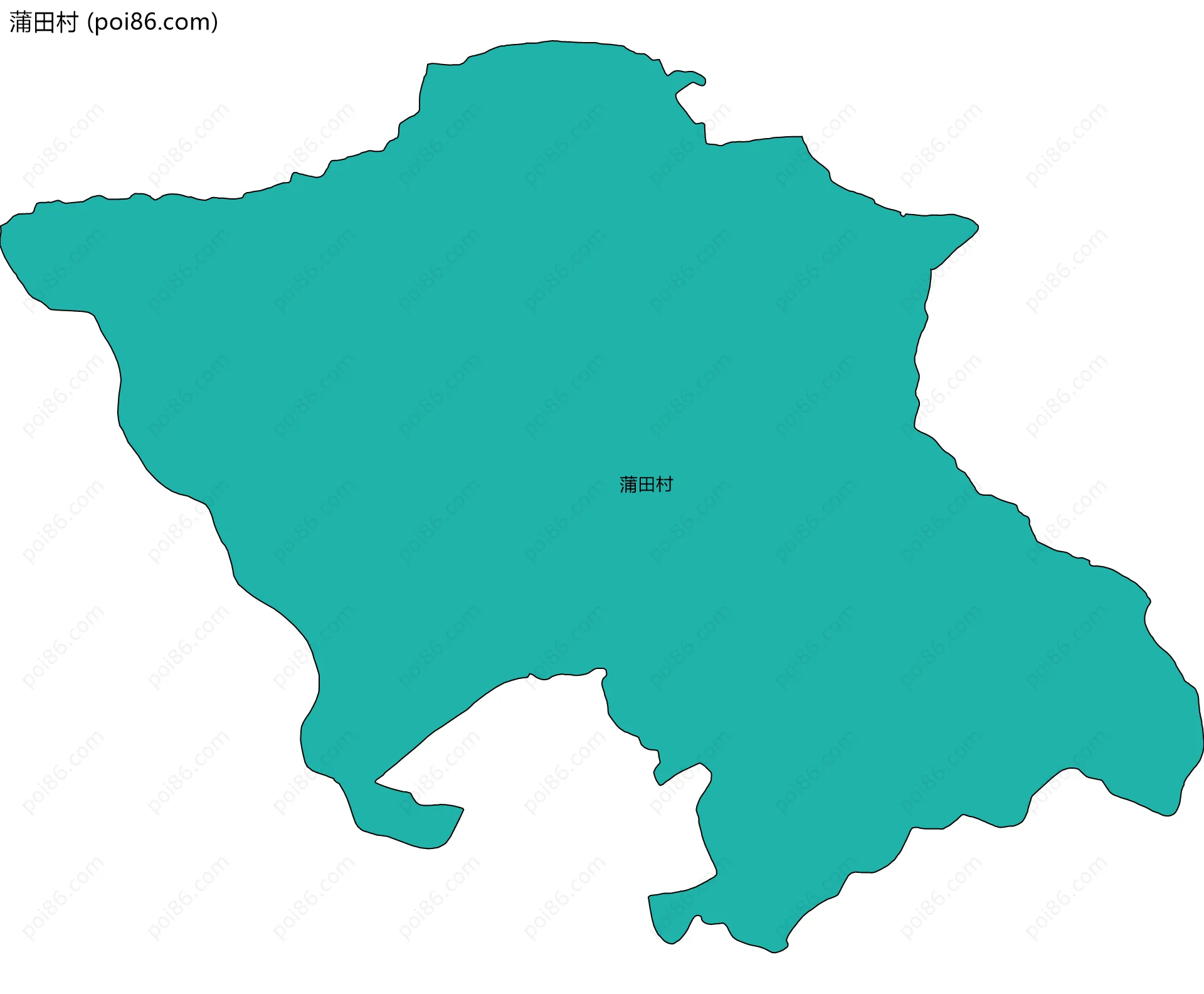 蒲田村边界地图