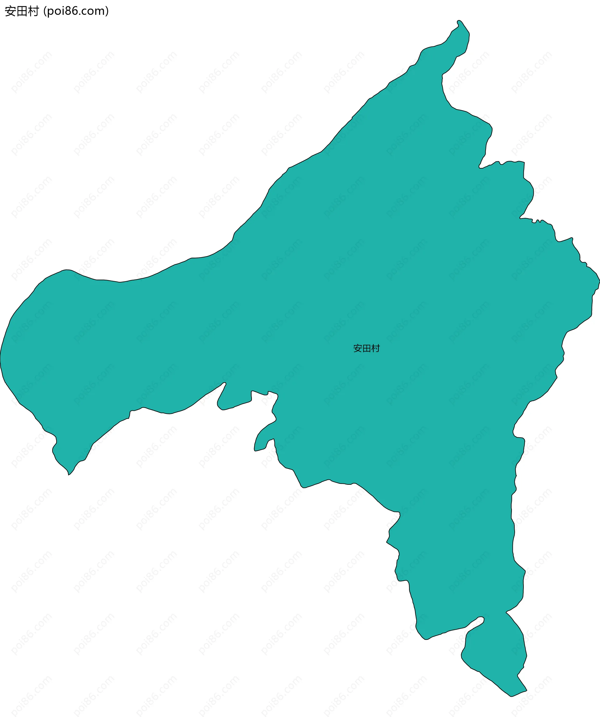 安田村边界地图