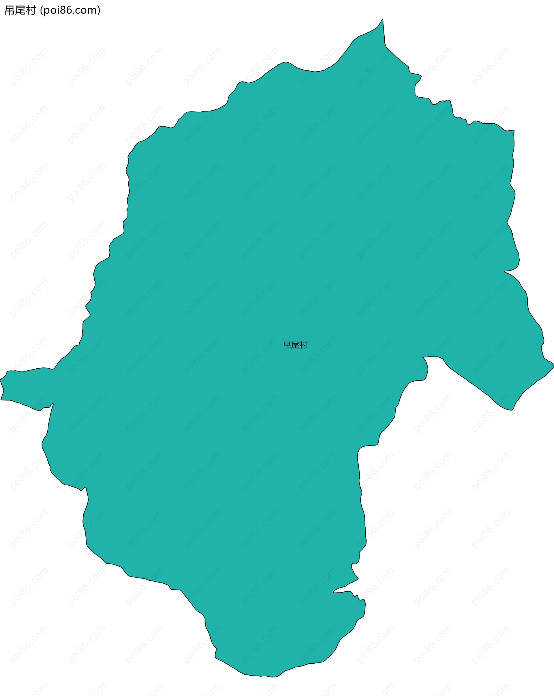 吊尾村边界地图