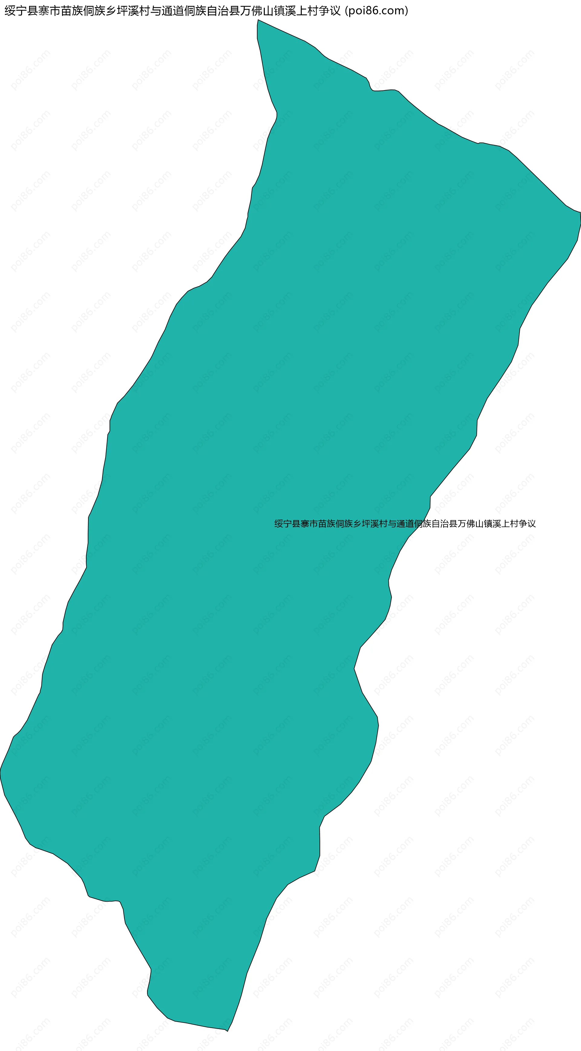 绥宁县寨市苗族侗族乡坪溪村与通道侗族自治县万佛山镇溪上村争议边界地图