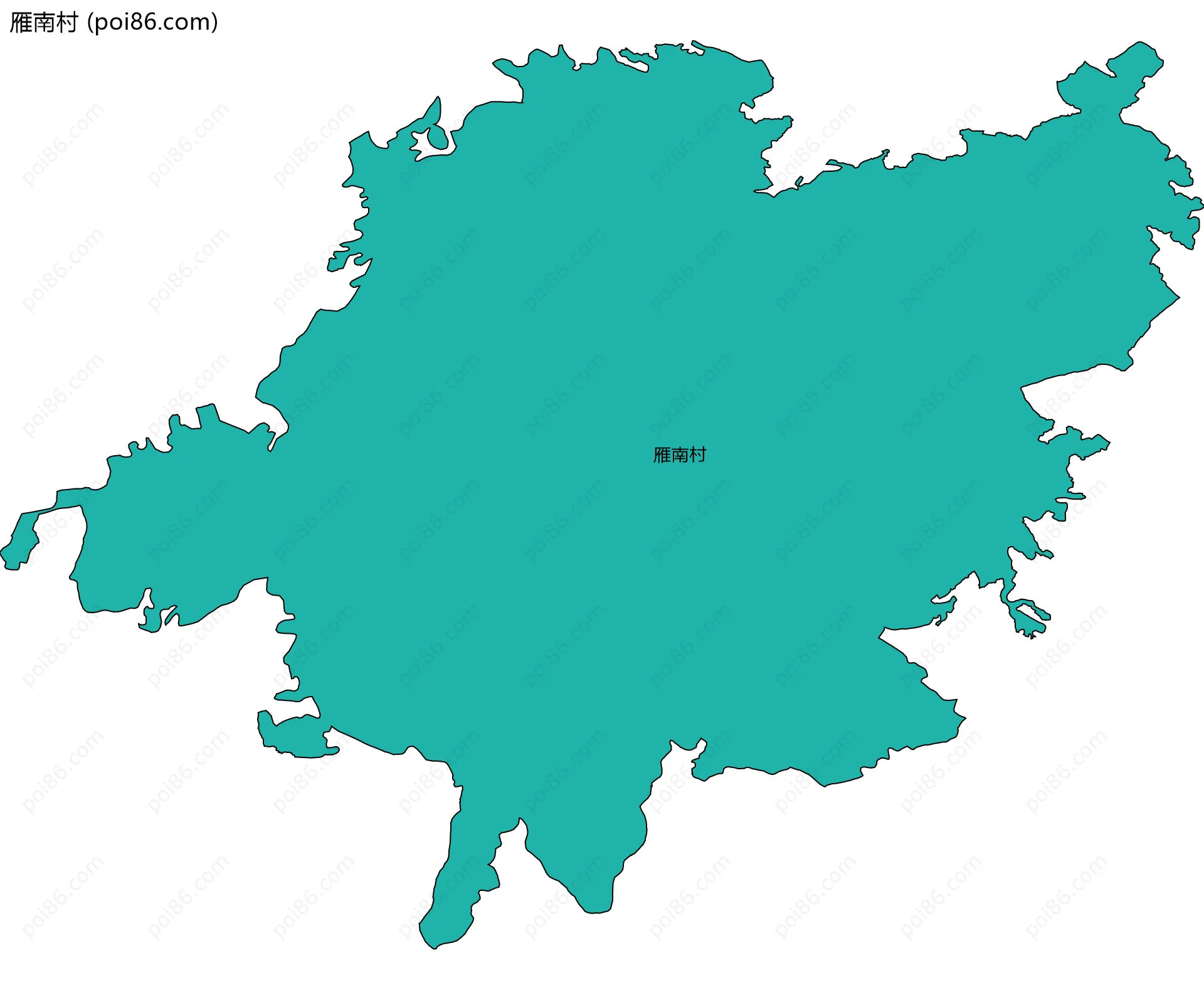 雁南村边界地图